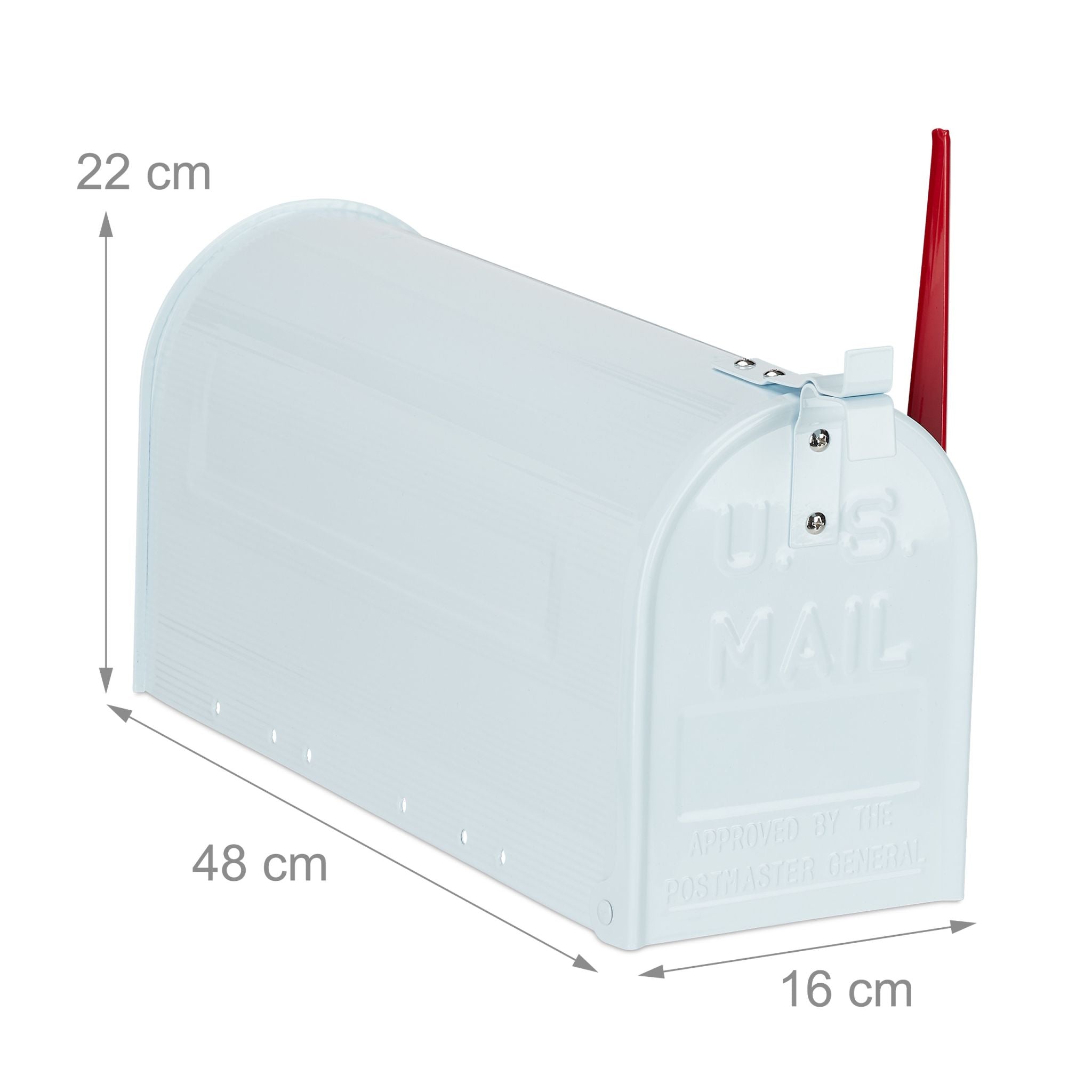 US Mailbox Postkasten Weiss-Rot von Relaxdays