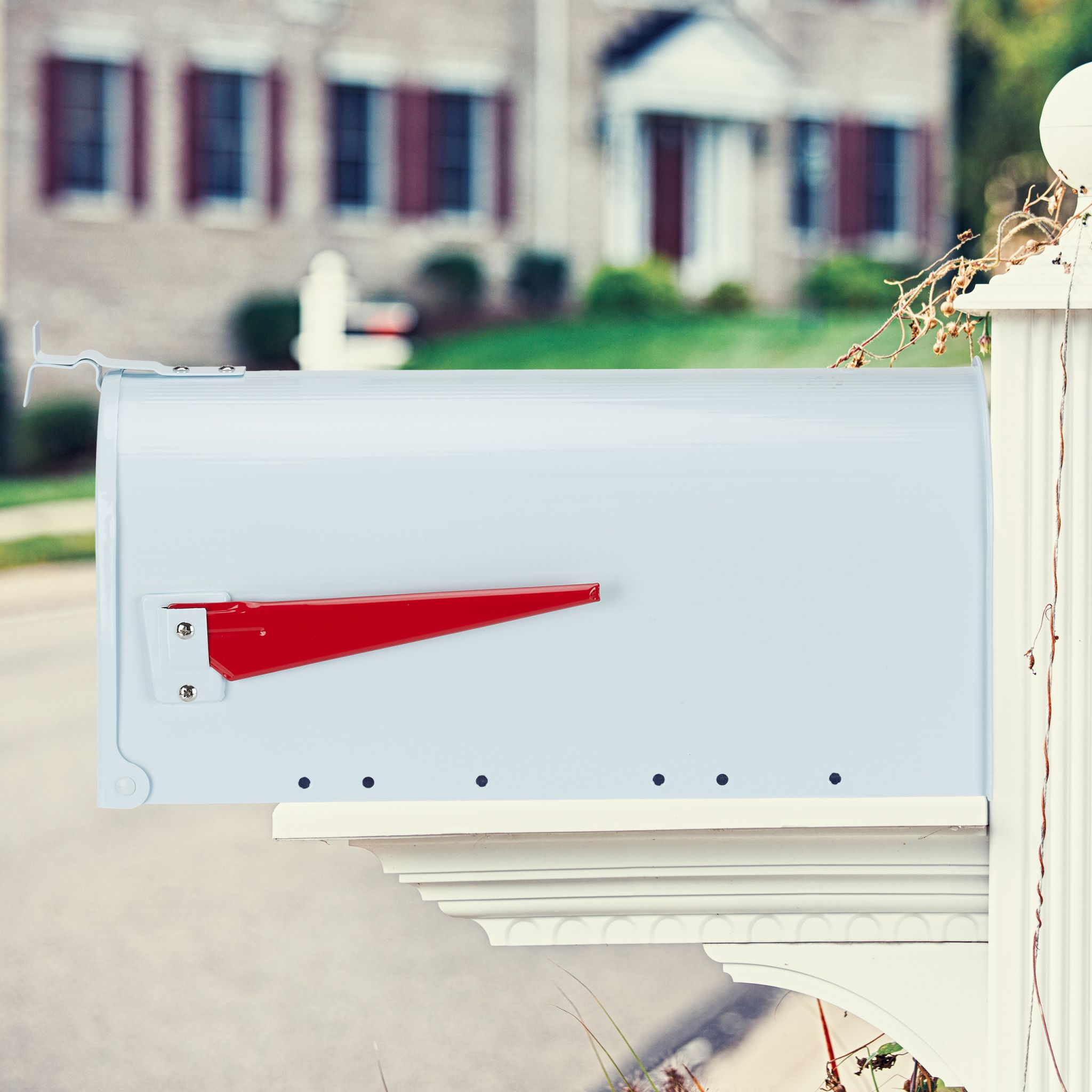 US Mailbox Postkasten Weiss-Rot von Relaxdays