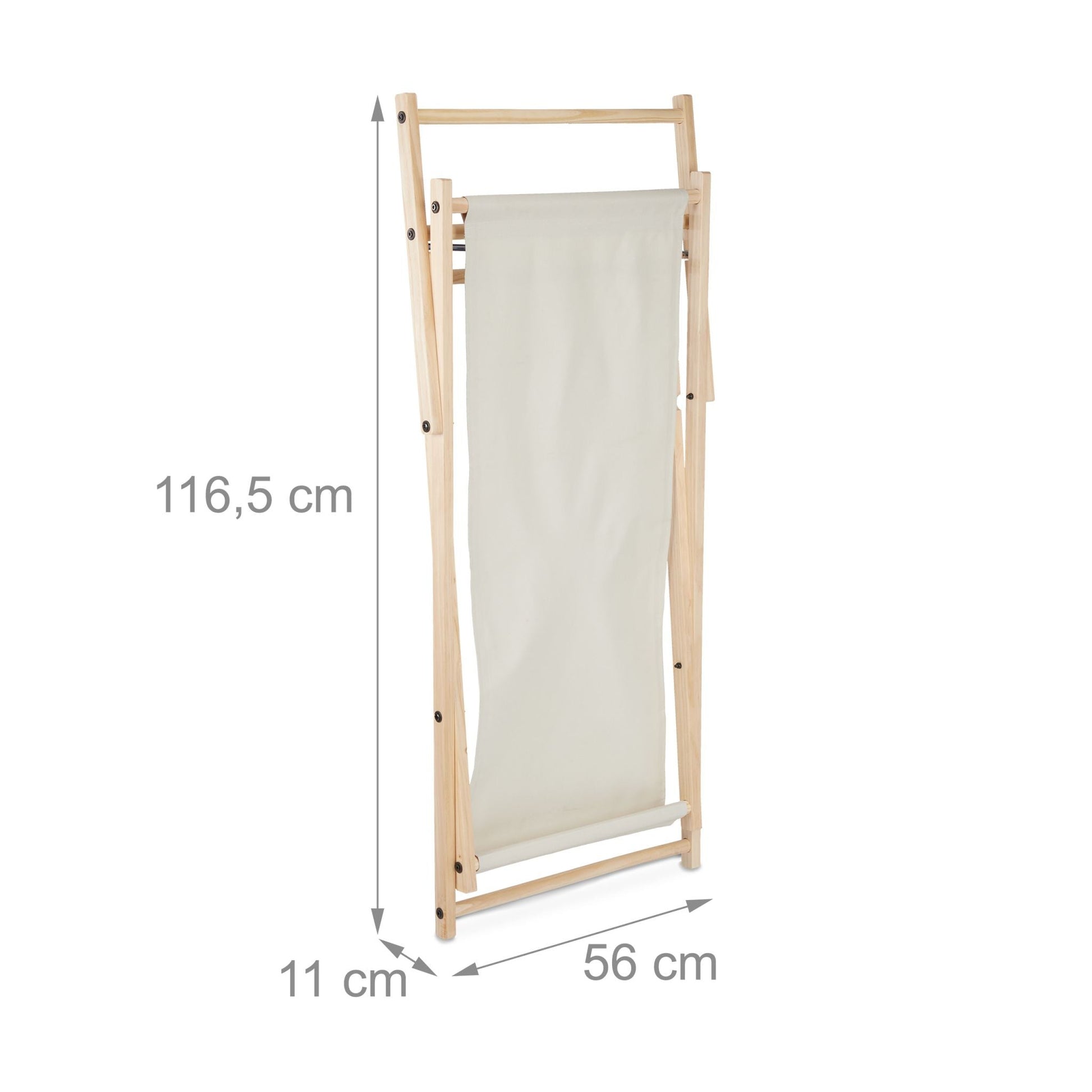Liegestuhl Holz klappbar Creme-Hellbraun von Relaxdays