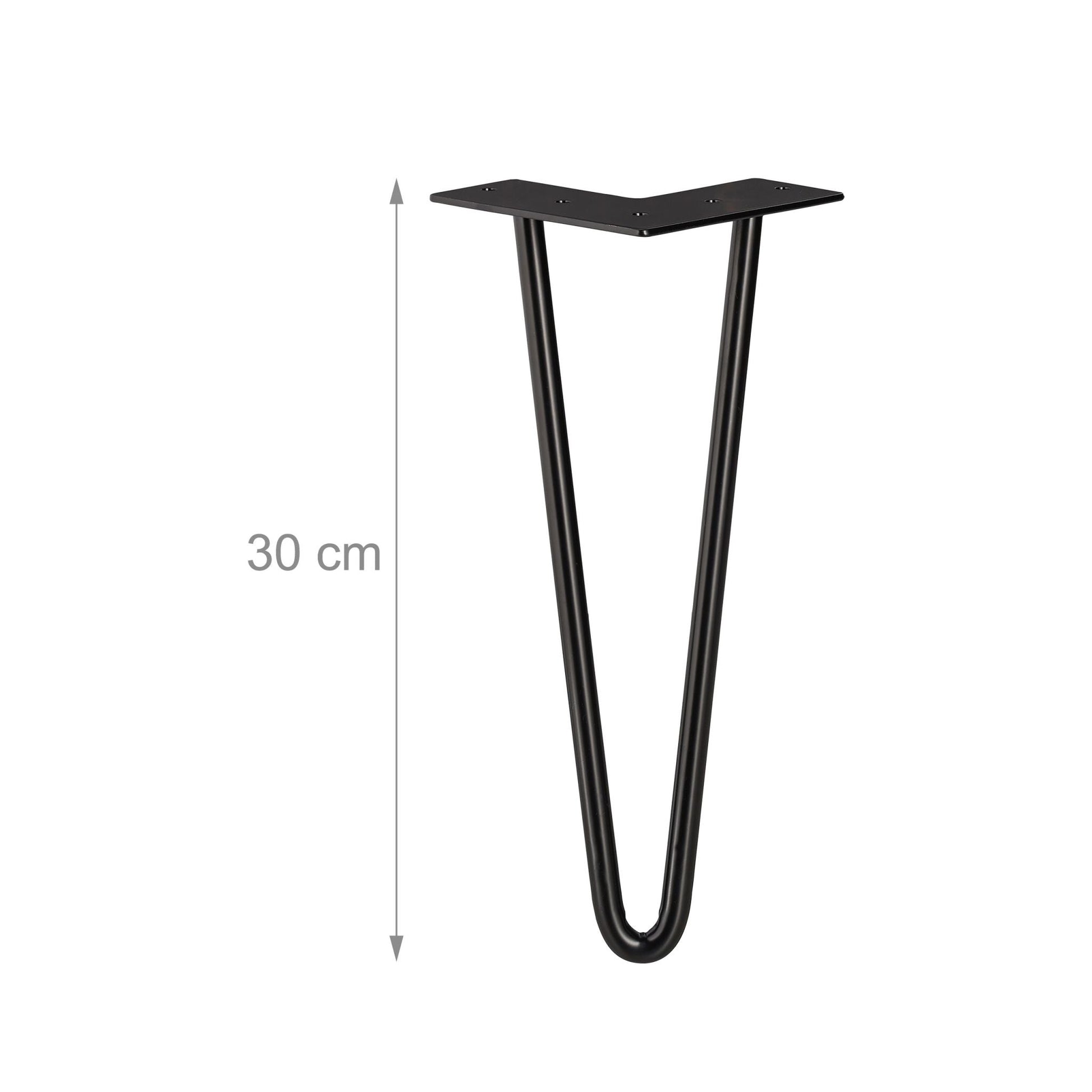 Hairpin Legs mit 2 Streben 4er-Set Schwarz von Relaxdays