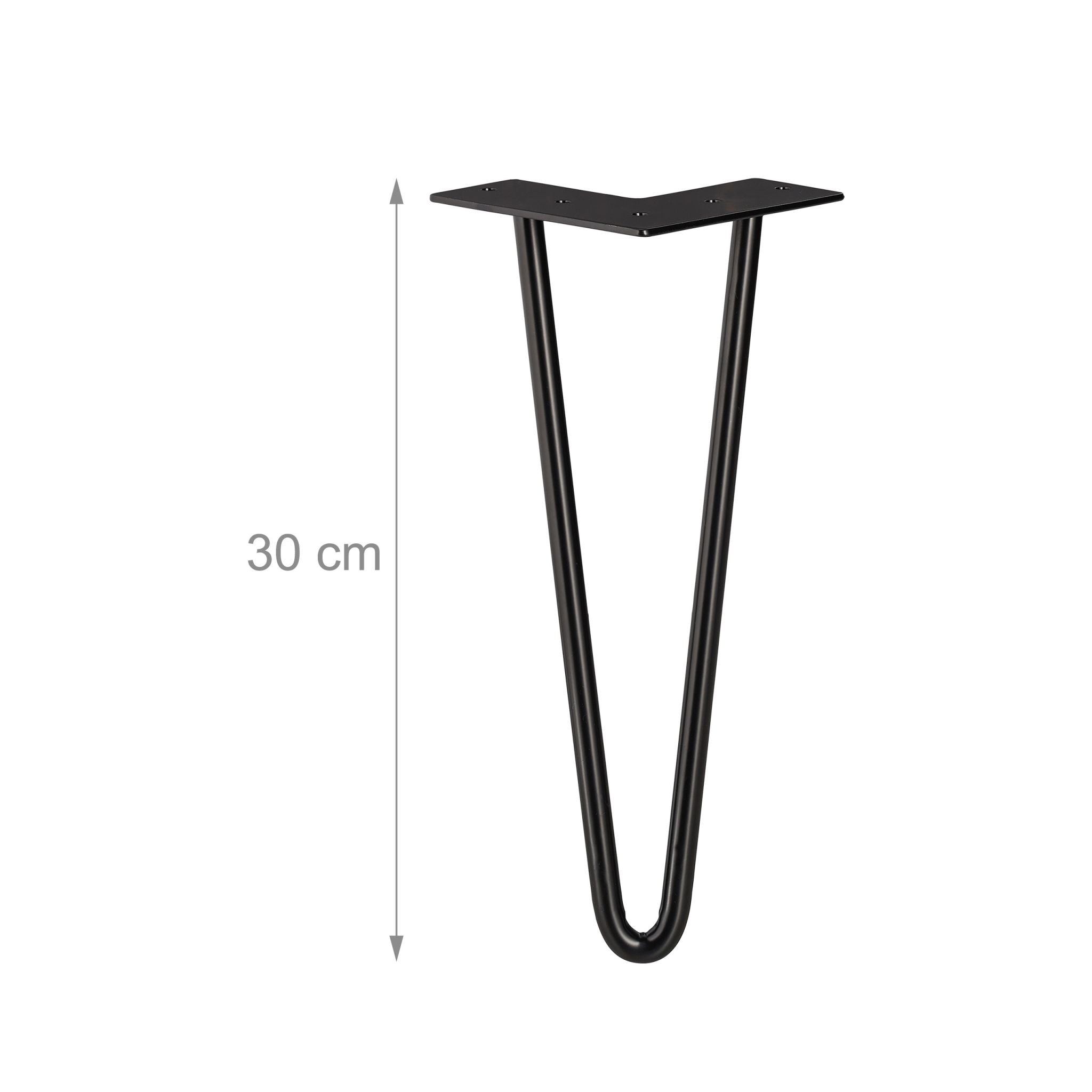 Hairpin Legs mit 2 Streben 4er-Set Schwarz von Relaxdays