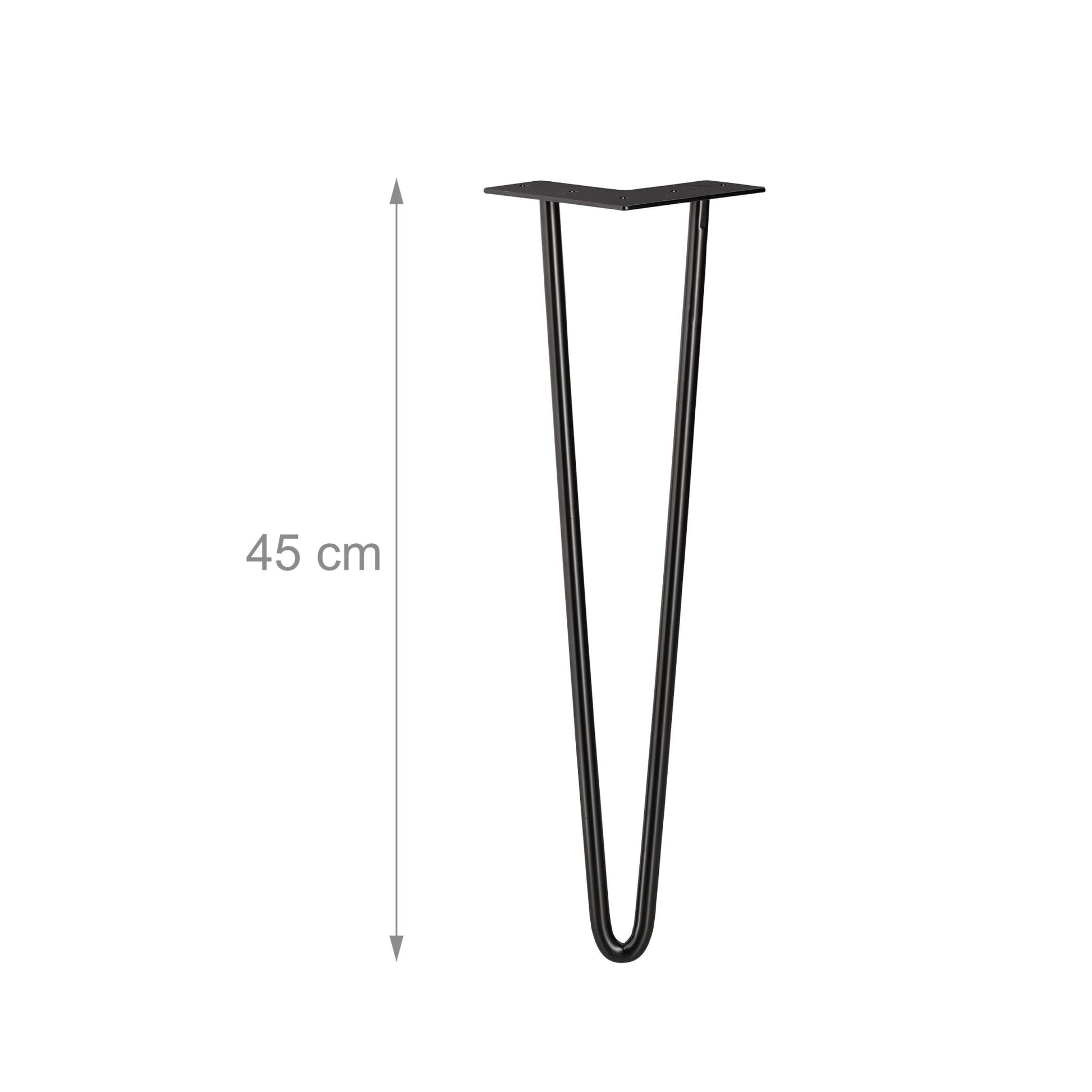 Hairpin Legs mit 2 Streben 4er-Set Schwarz von Relaxdays