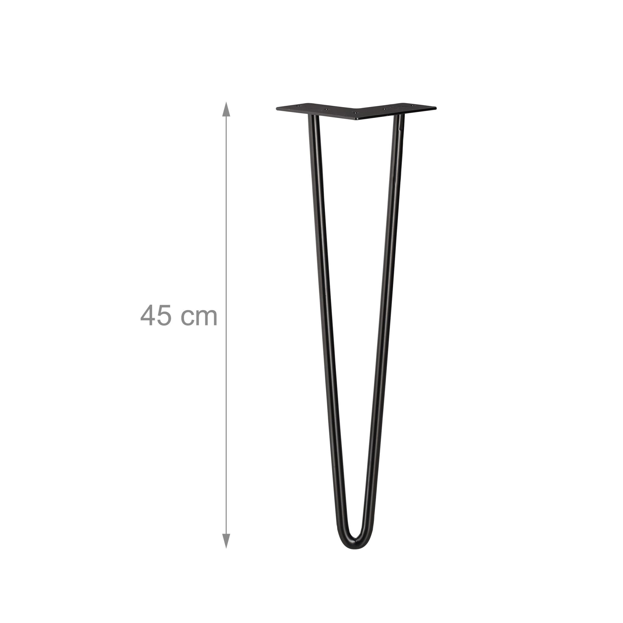 Hairpin Legs mit 2 Streben 4er-Set Schwarz von Relaxdays
