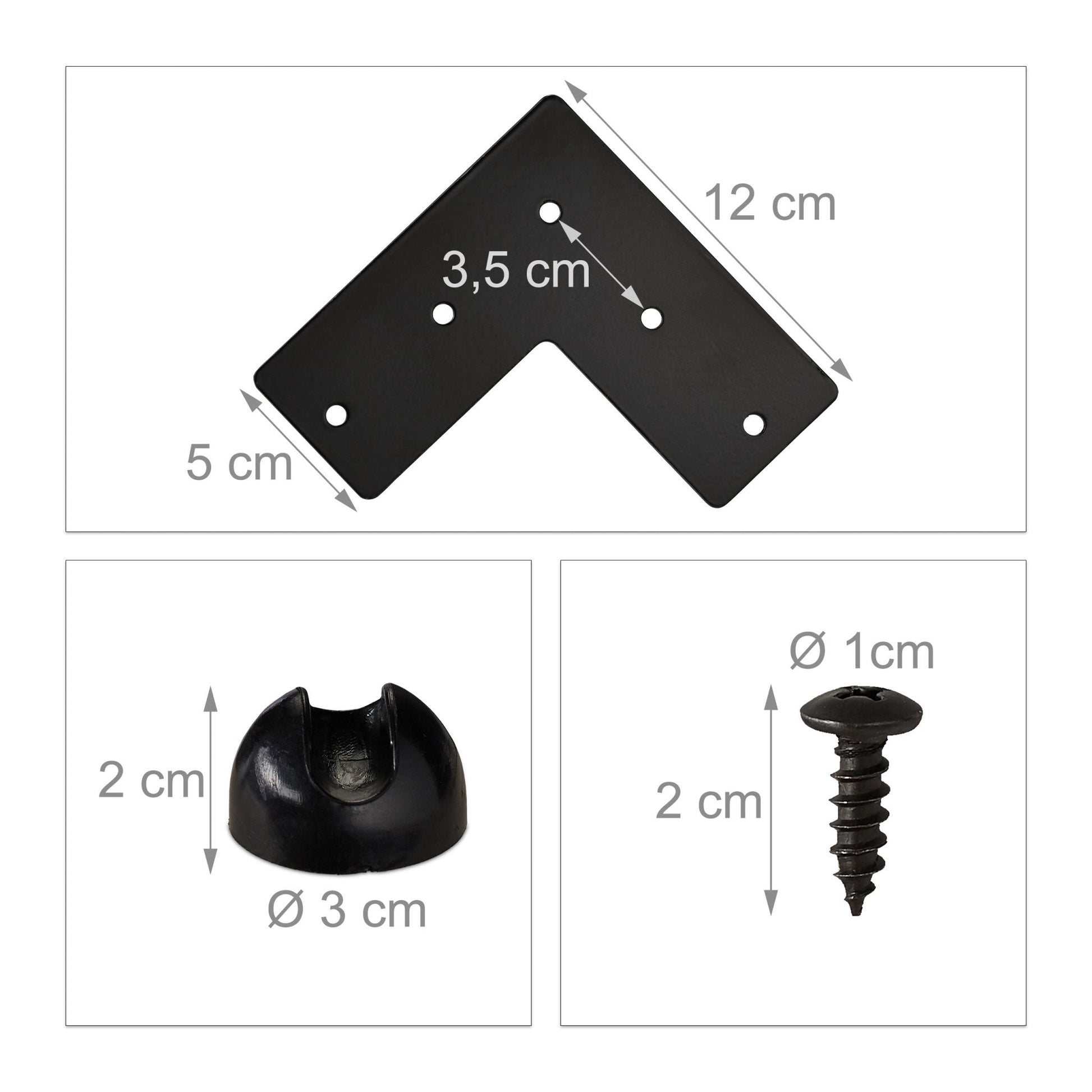Hairpin Legs mit 2 Streben 4er-Set Schwarz von Relaxdays