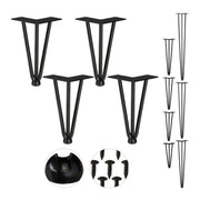 Hairpin Legs mit 3 Streben 4er-Set Schwarz von Relaxdays