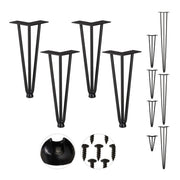 Hairpin Legs mit 3 Streben 4er-Set Schwarz von Relaxdays