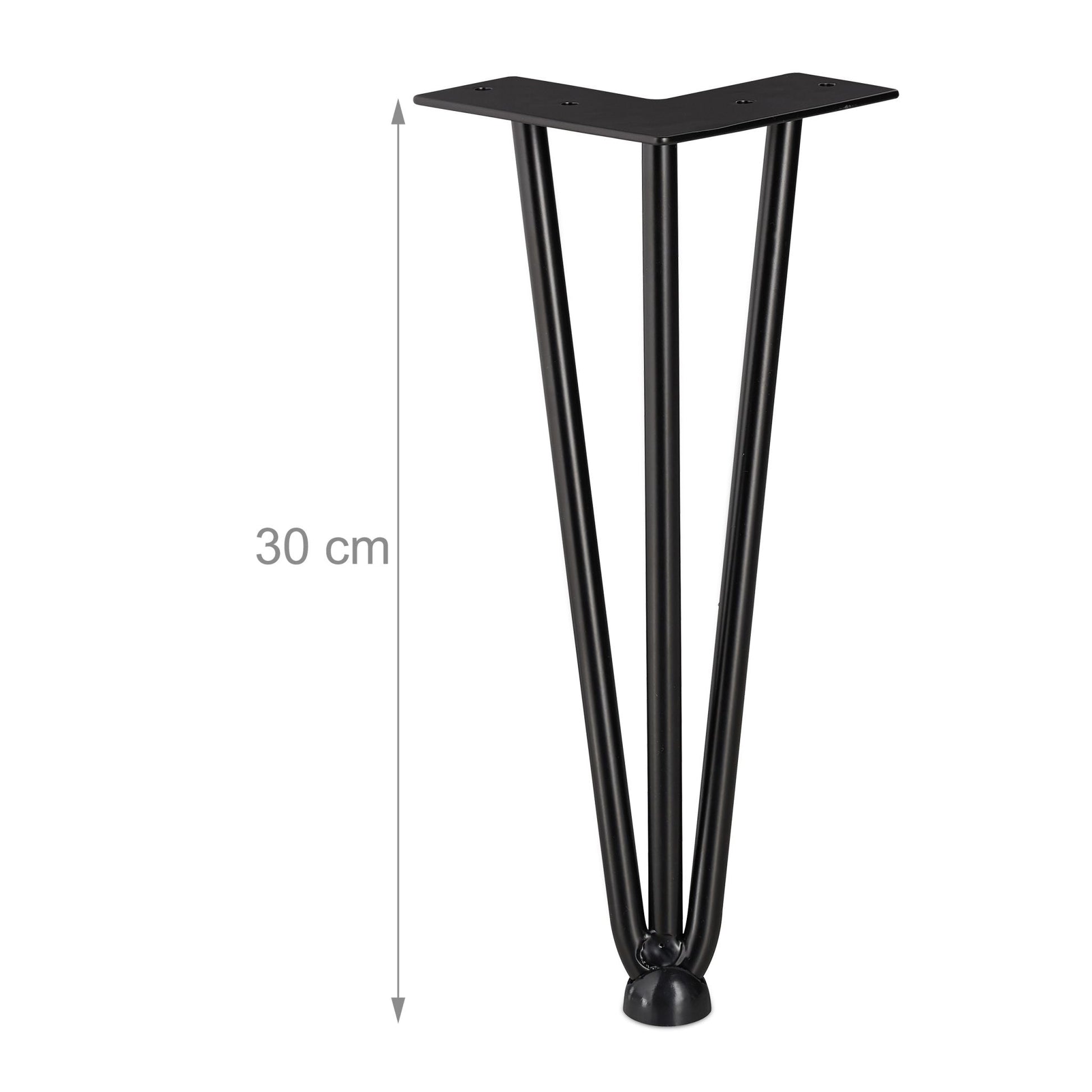Hairpin Legs mit 3 Streben 4er-Set Schwarz von Relaxdays