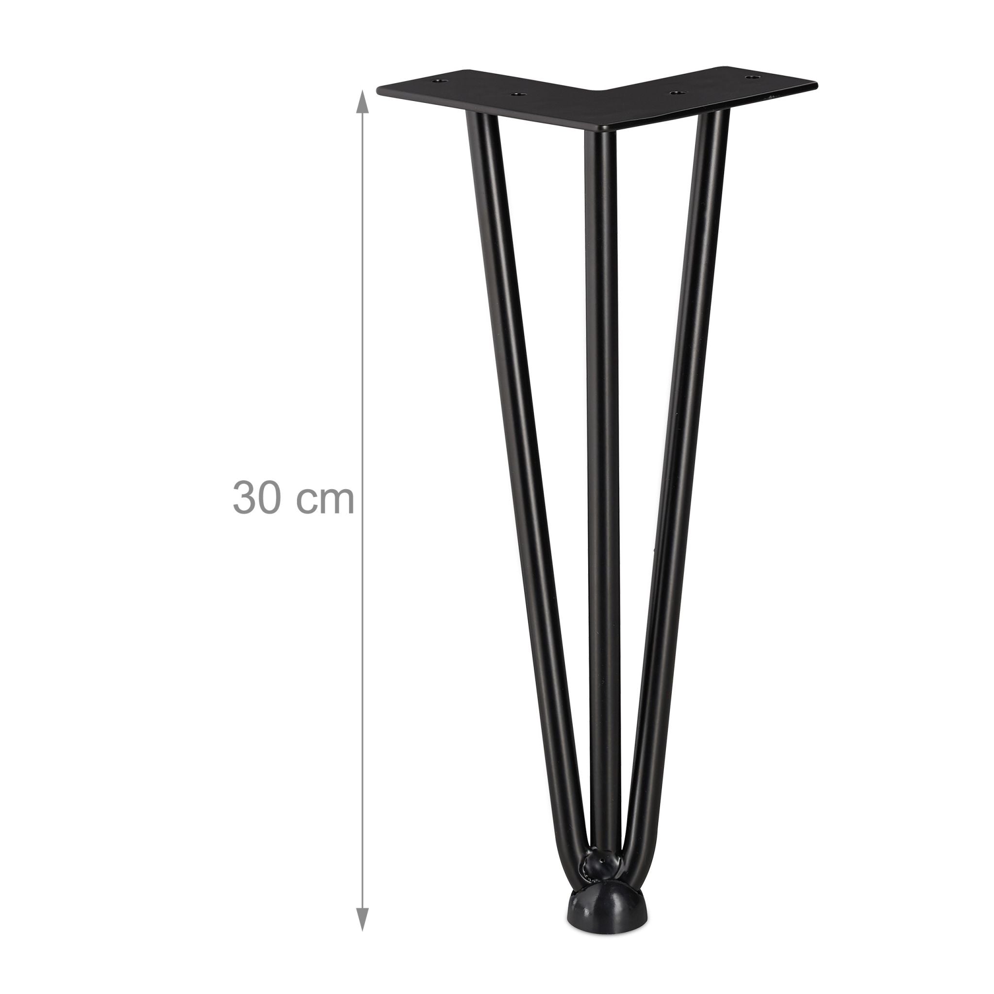 Hairpin Legs mit 3 Streben 4er-Set Schwarz von Relaxdays