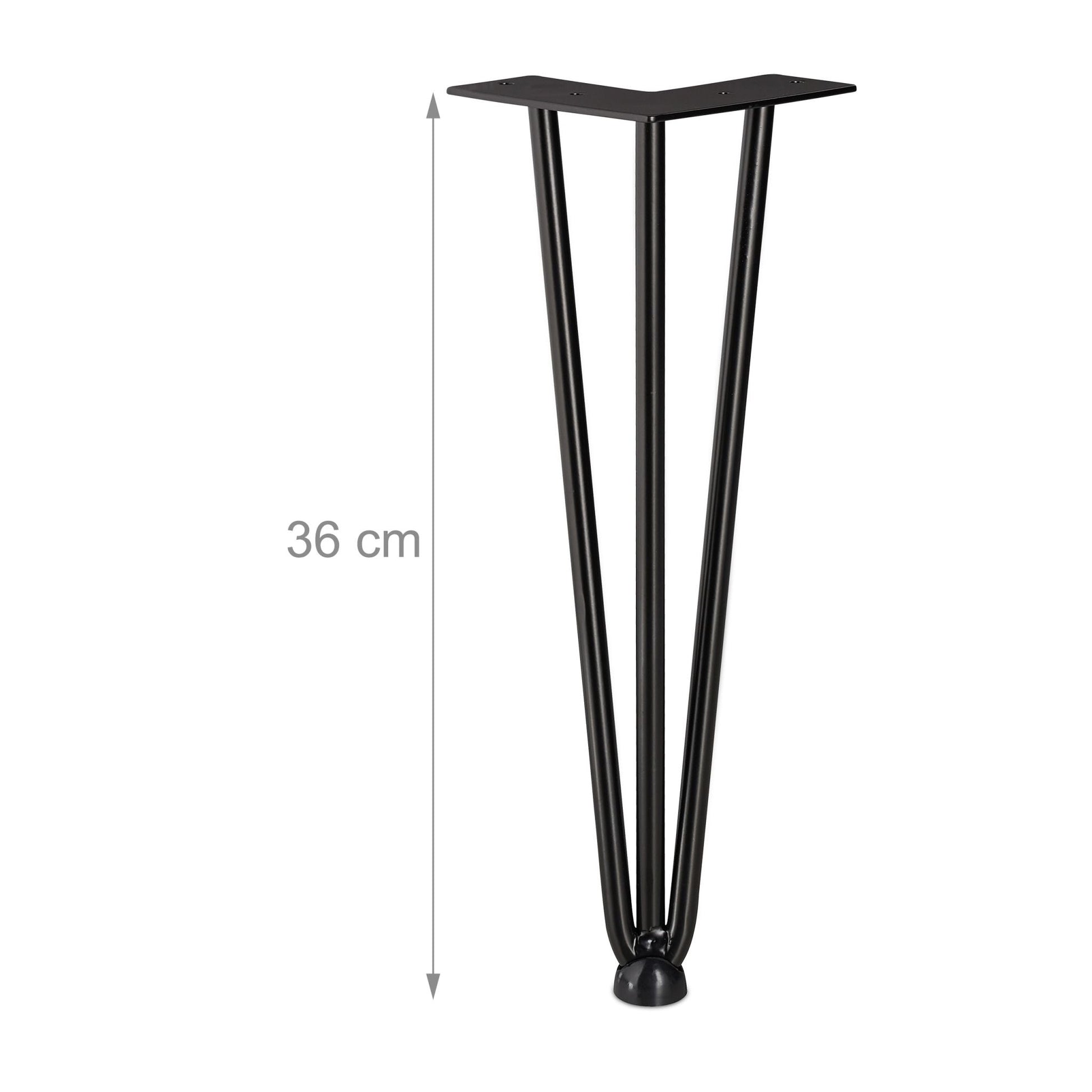Hairpin Legs mit 3 Streben 4er-Set Schwarz von Relaxdays