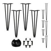 Hairpin Legs mit 3 Streben 4er-Set Schwarz von Relaxdays