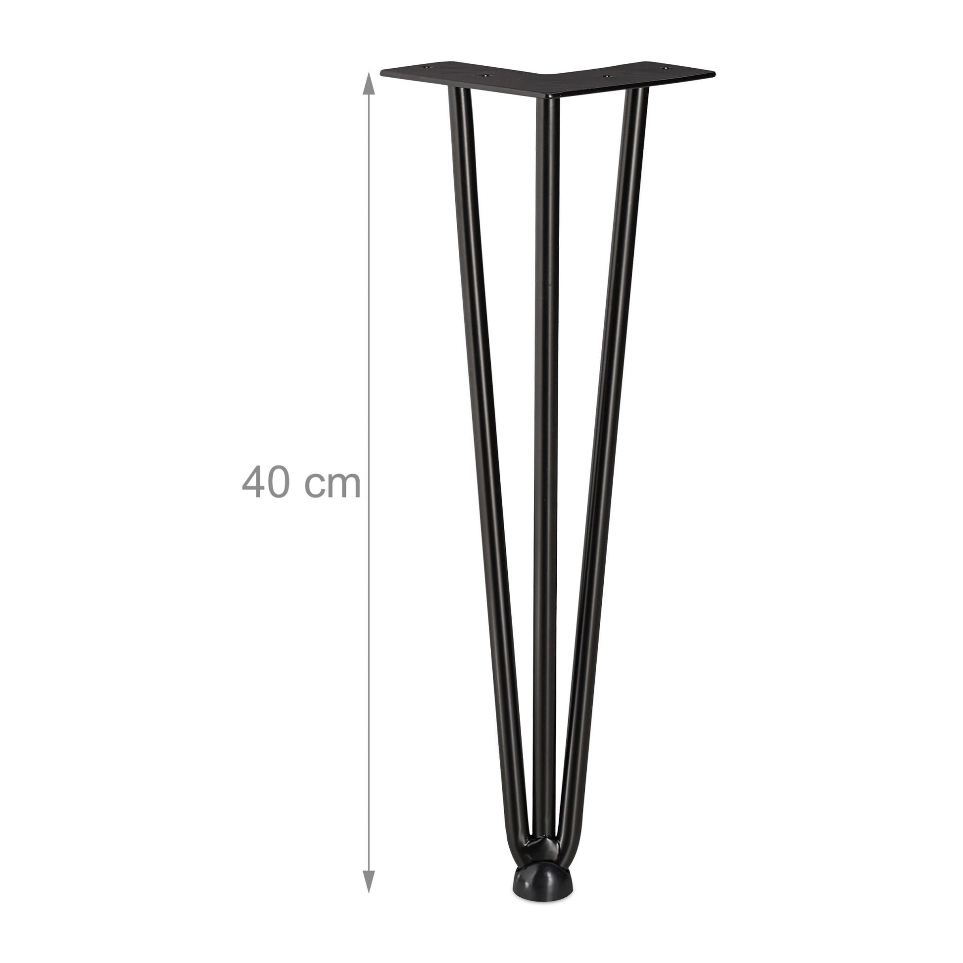 Hairpin Legs mit 3 Streben 4er-Set Schwarz von Relaxdays
