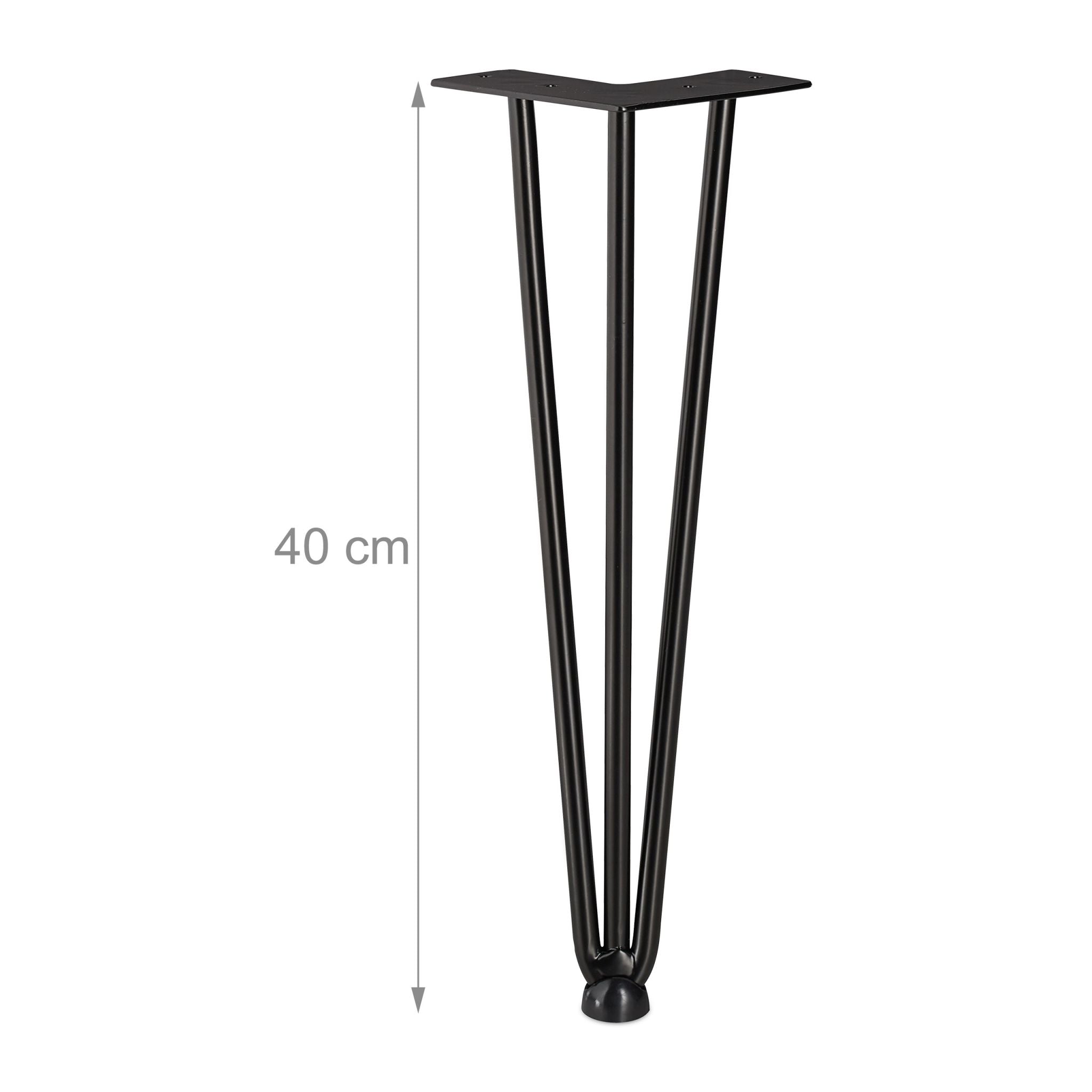 Hairpin Legs mit 3 Streben 4er-Set Schwarz von Relaxdays