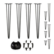 Hairpin Legs mit 3 Streben 4er-Set Schwarz von Relaxdays