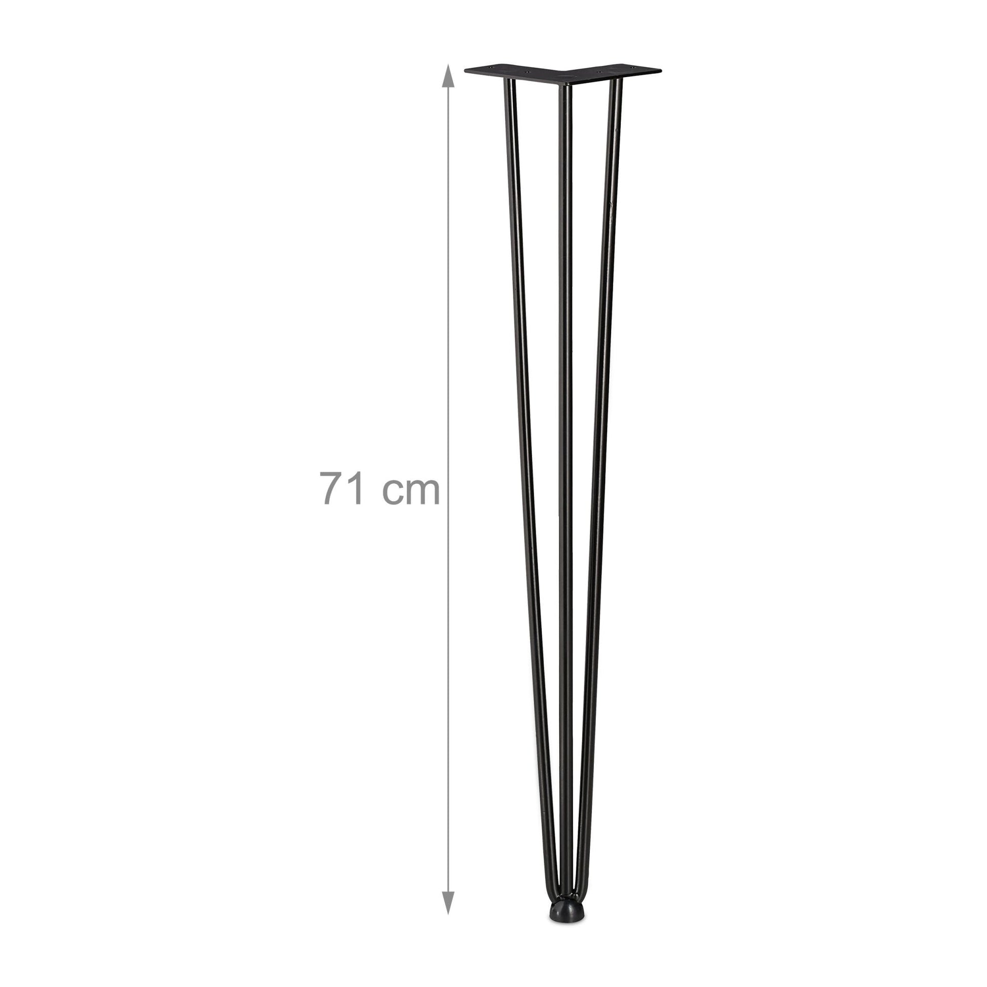 Hairpin Legs mit 3 Streben 4er-Set Schwarz von Relaxdays