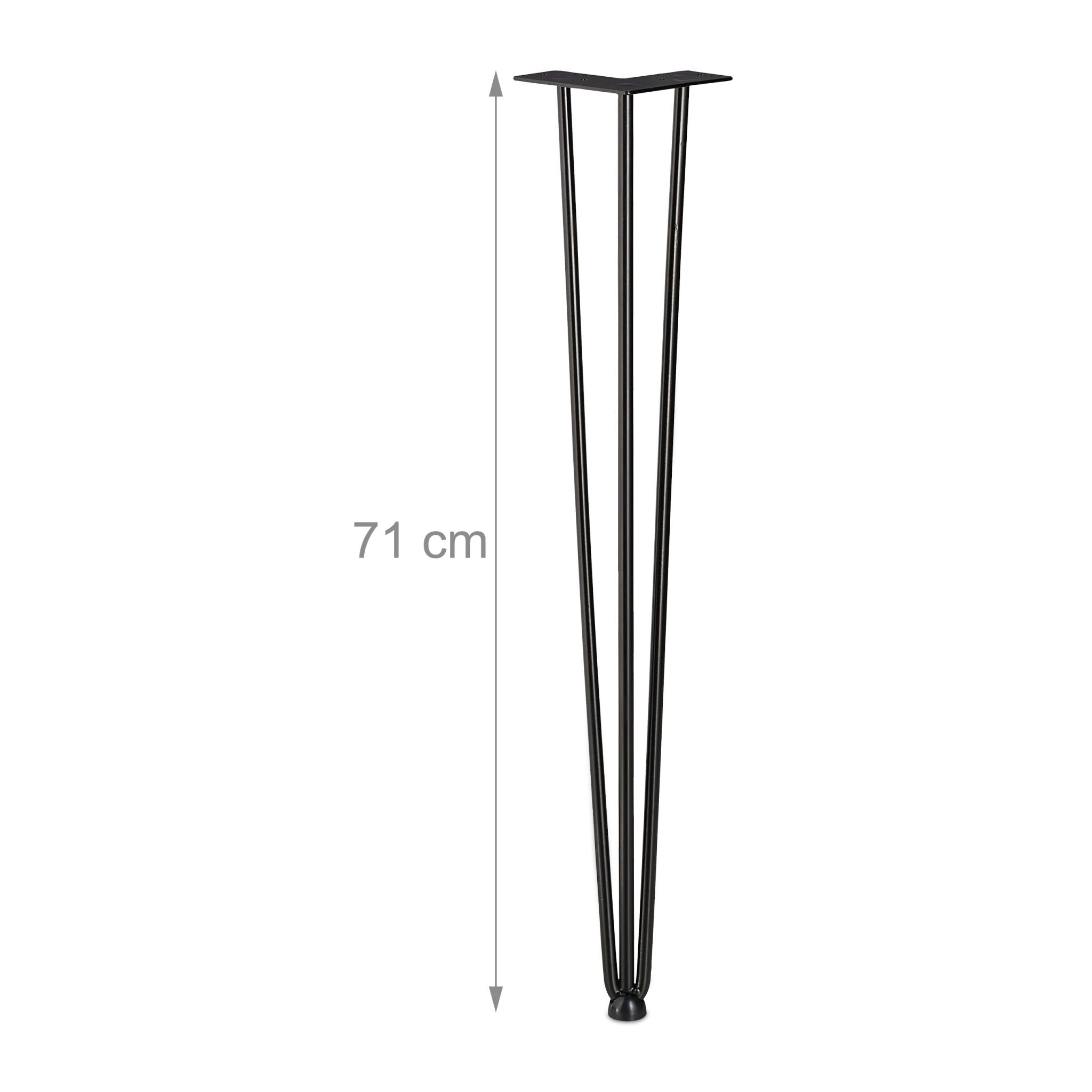 Hairpin Legs mit 3 Streben 4er-Set Schwarz von Relaxdays