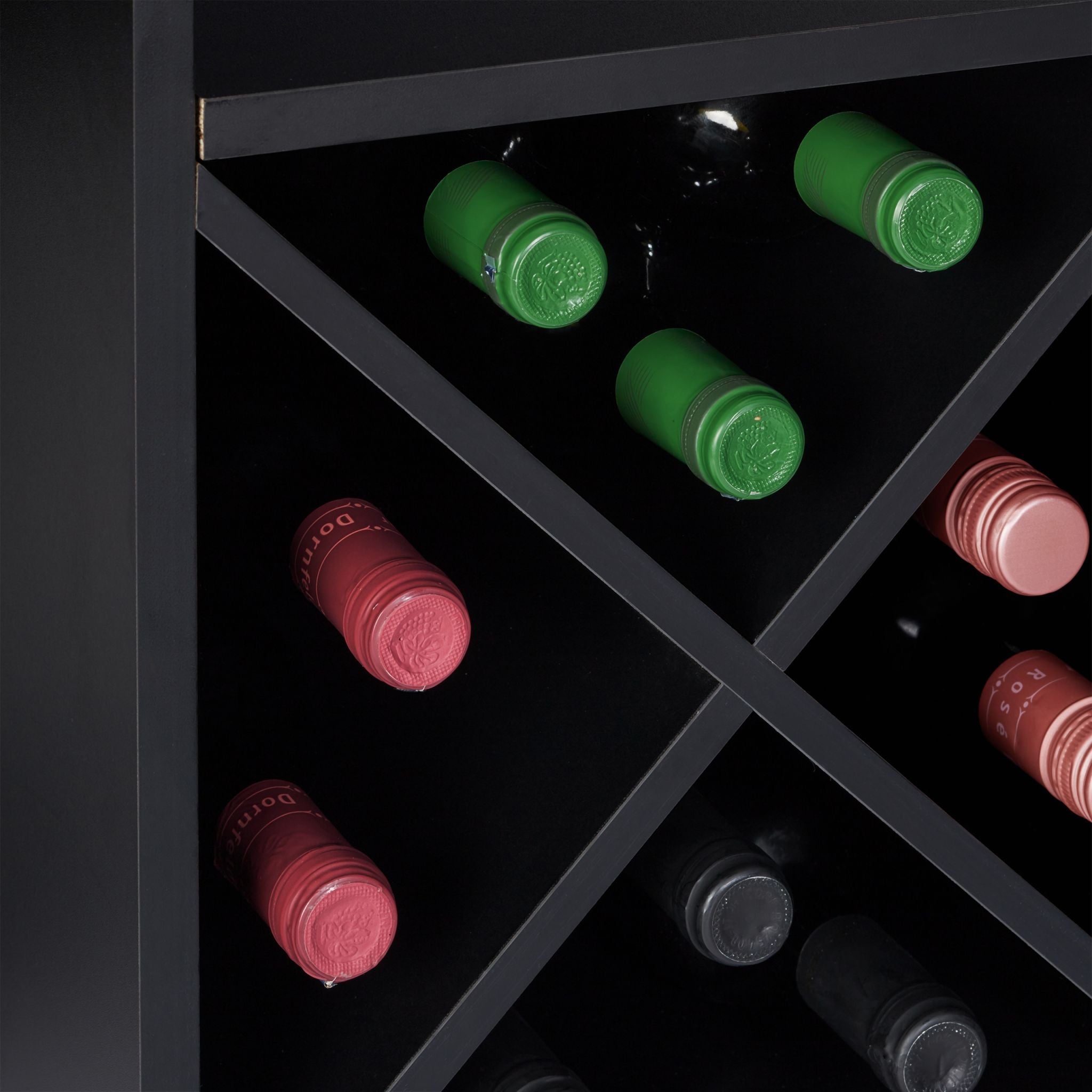 Grosses Weinregal mit Weinglashalter Schwarz-Silber von Relaxdays