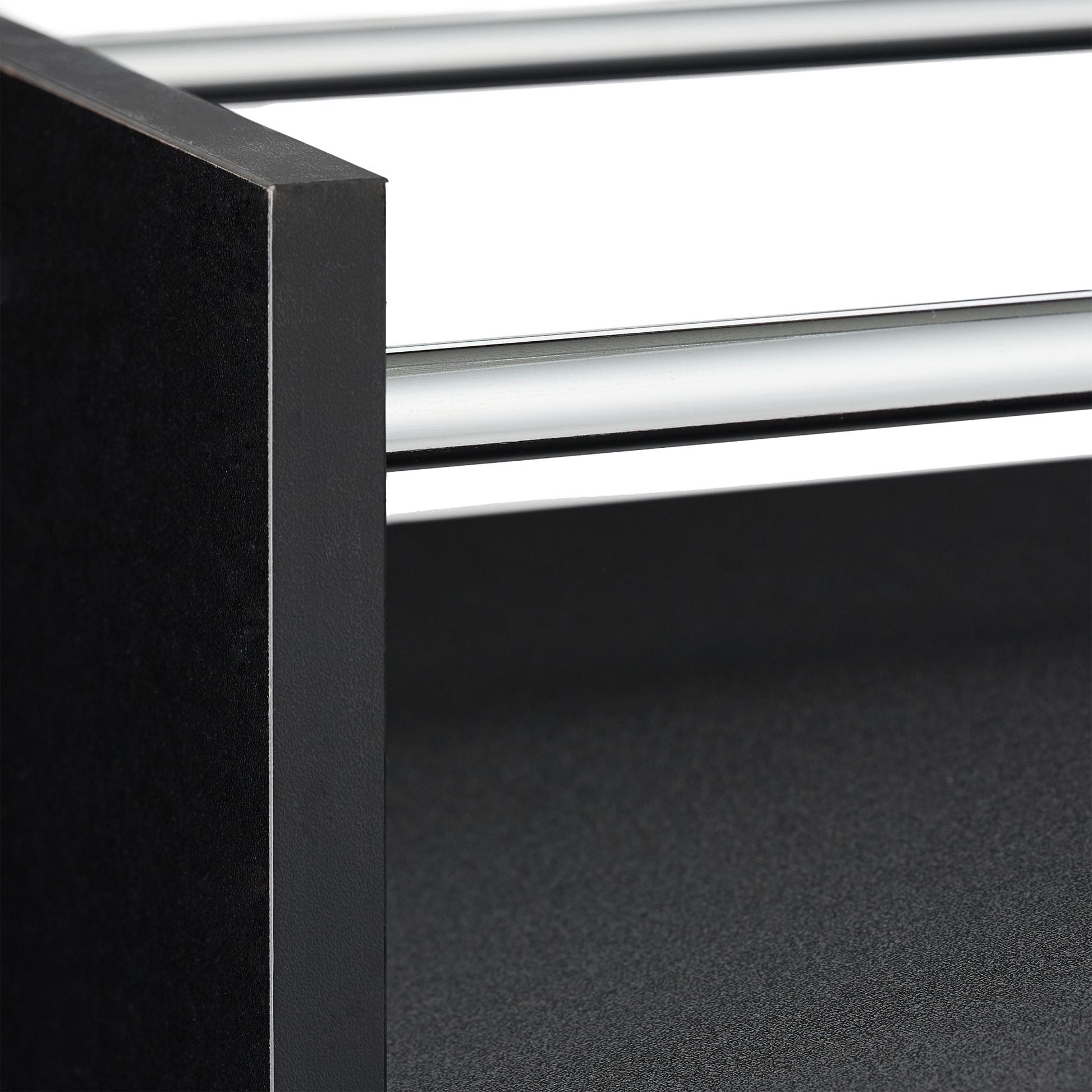Grosses Weinregal mit Weinglashalter Schwarz-Silber von Relaxdays