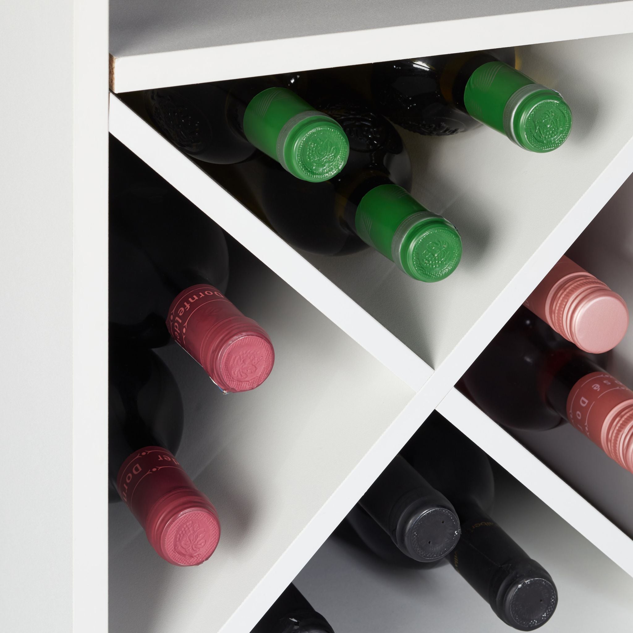 Grosses Weinregal mit Weinglashalter Weiss-Silber von guteszeug.ch