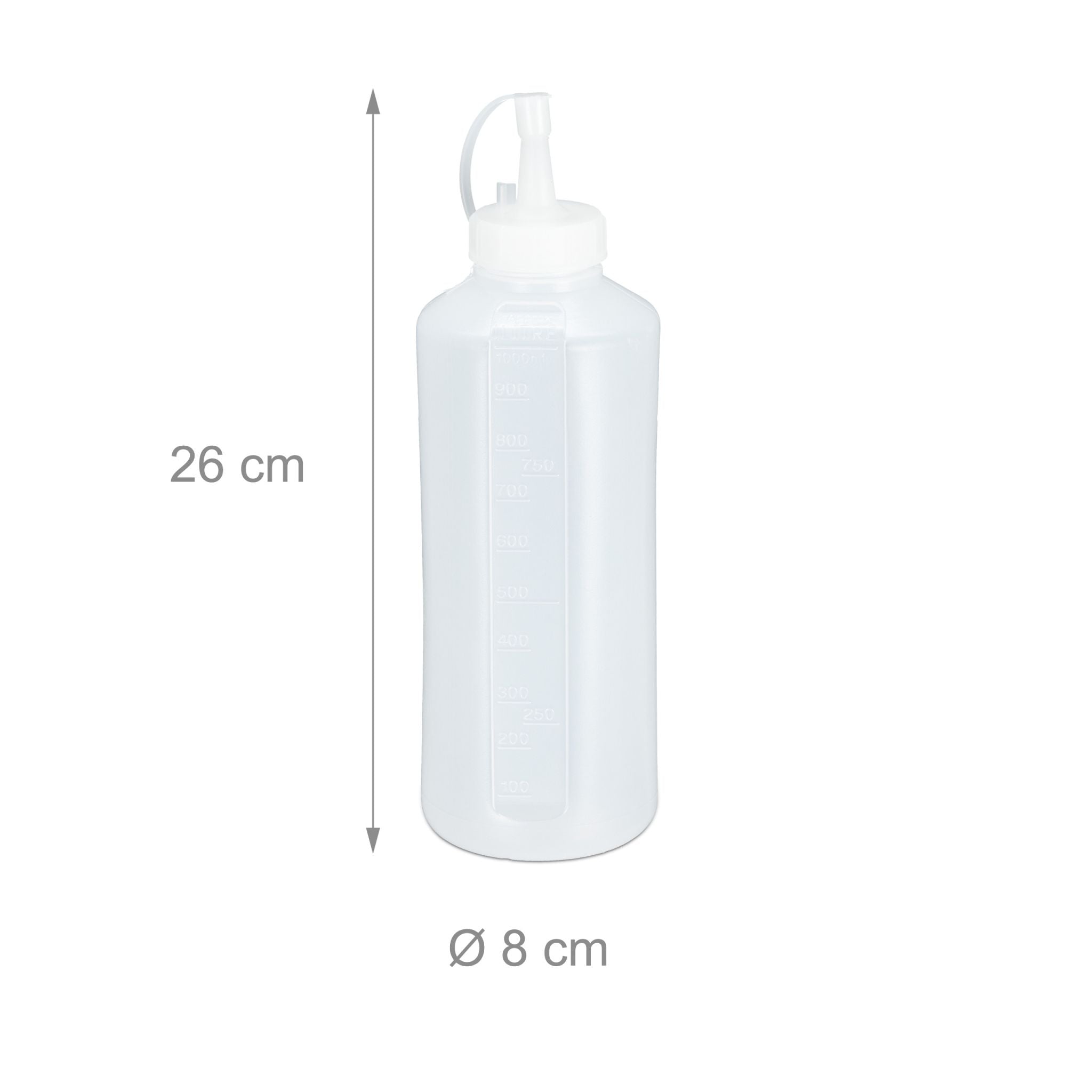 Quetschflasche 1000ml 4er-Set Transparent