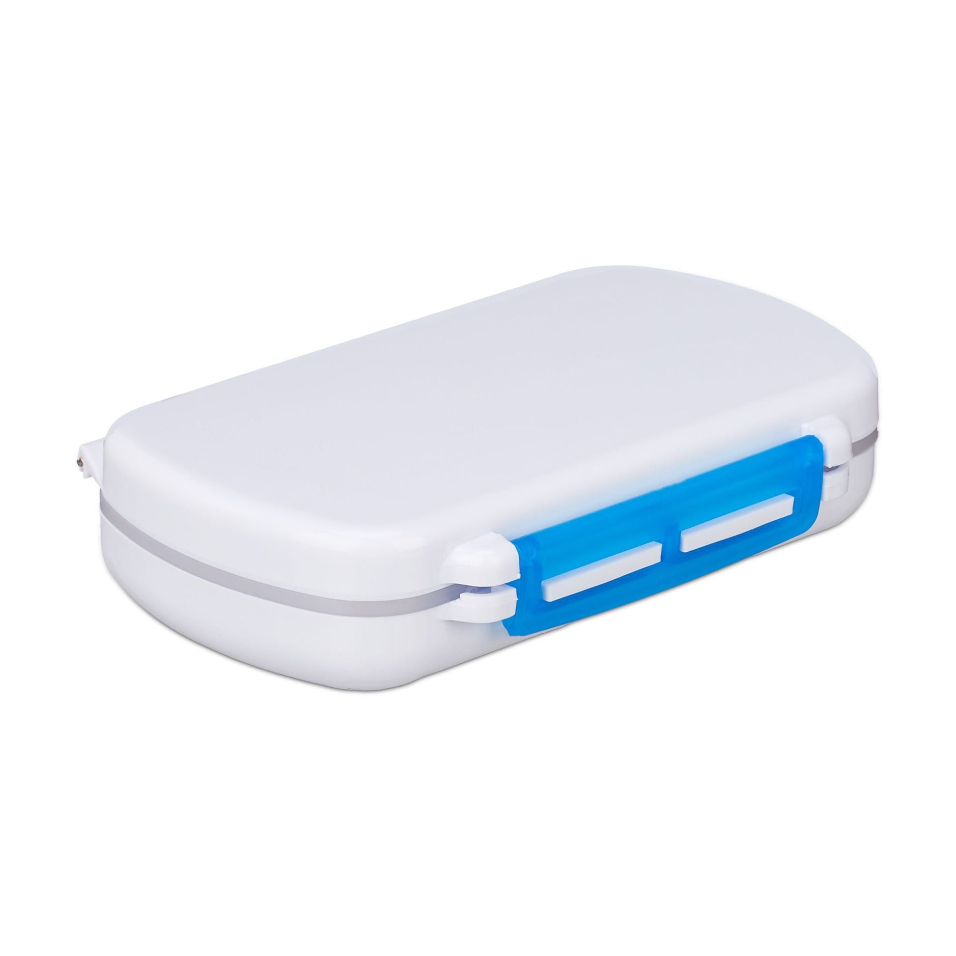 Tablettendose 6 Fächer 3er-Set Weiss-Blau von Relaxdays