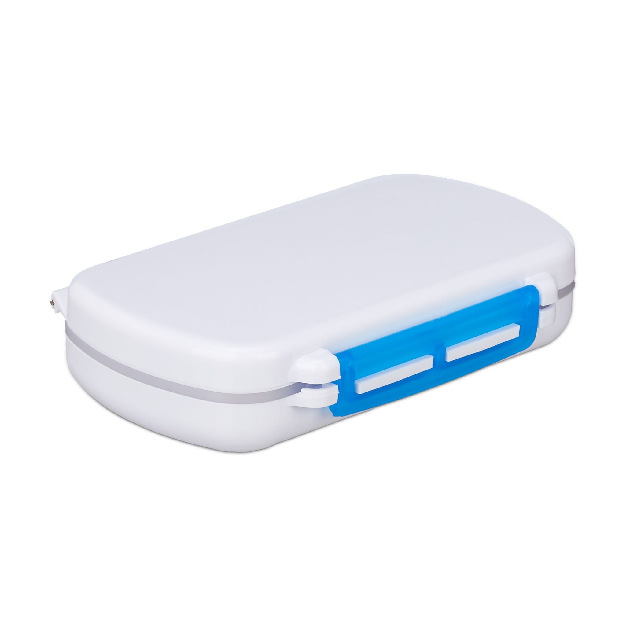 Tablettendose 6 Fächer 3er-Set Weiss-Blau von Relaxdays