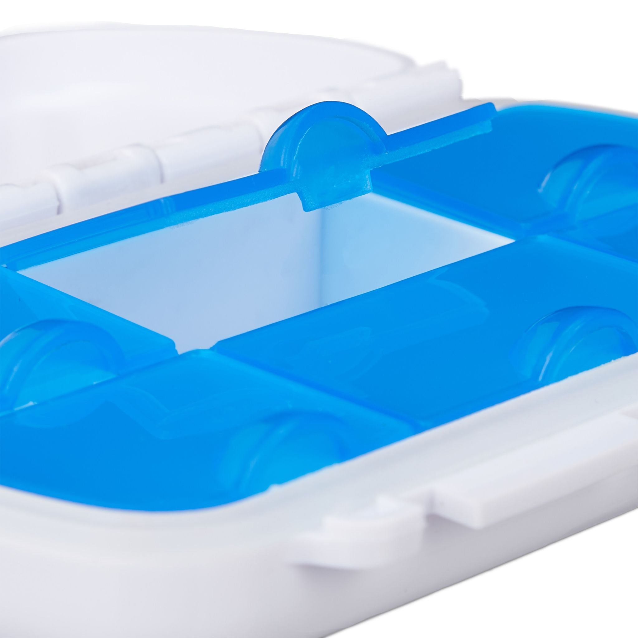 Tablettendose 6 Fächer 3er-Set Weiss-Blau von Relaxdays