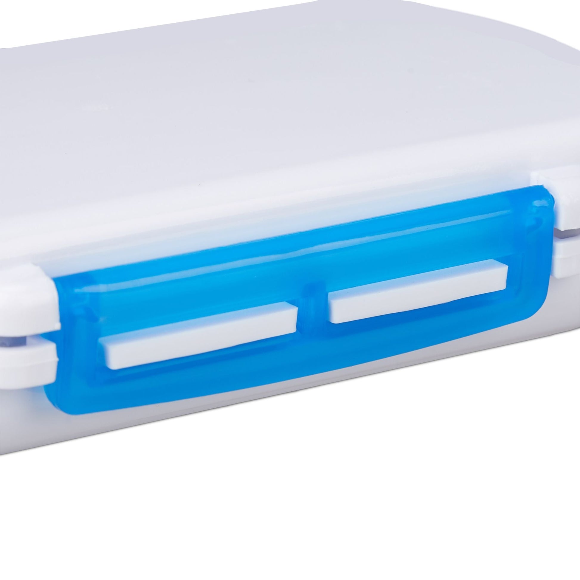 Tablettendose 6 Fächer 3er-Set Weiss-Blau von Relaxdays