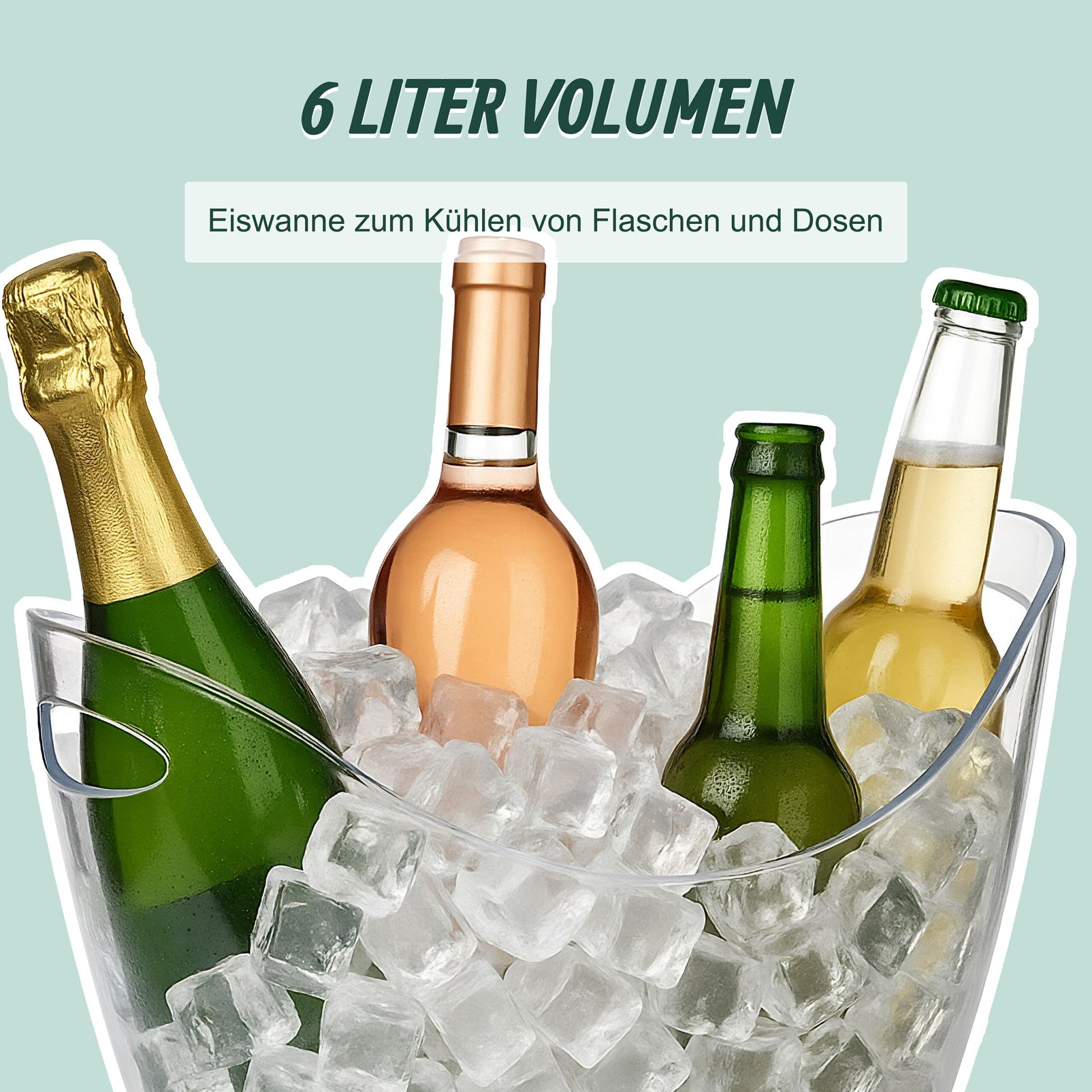 Getränkekühler 6L für Party Transparent von Relaxdays