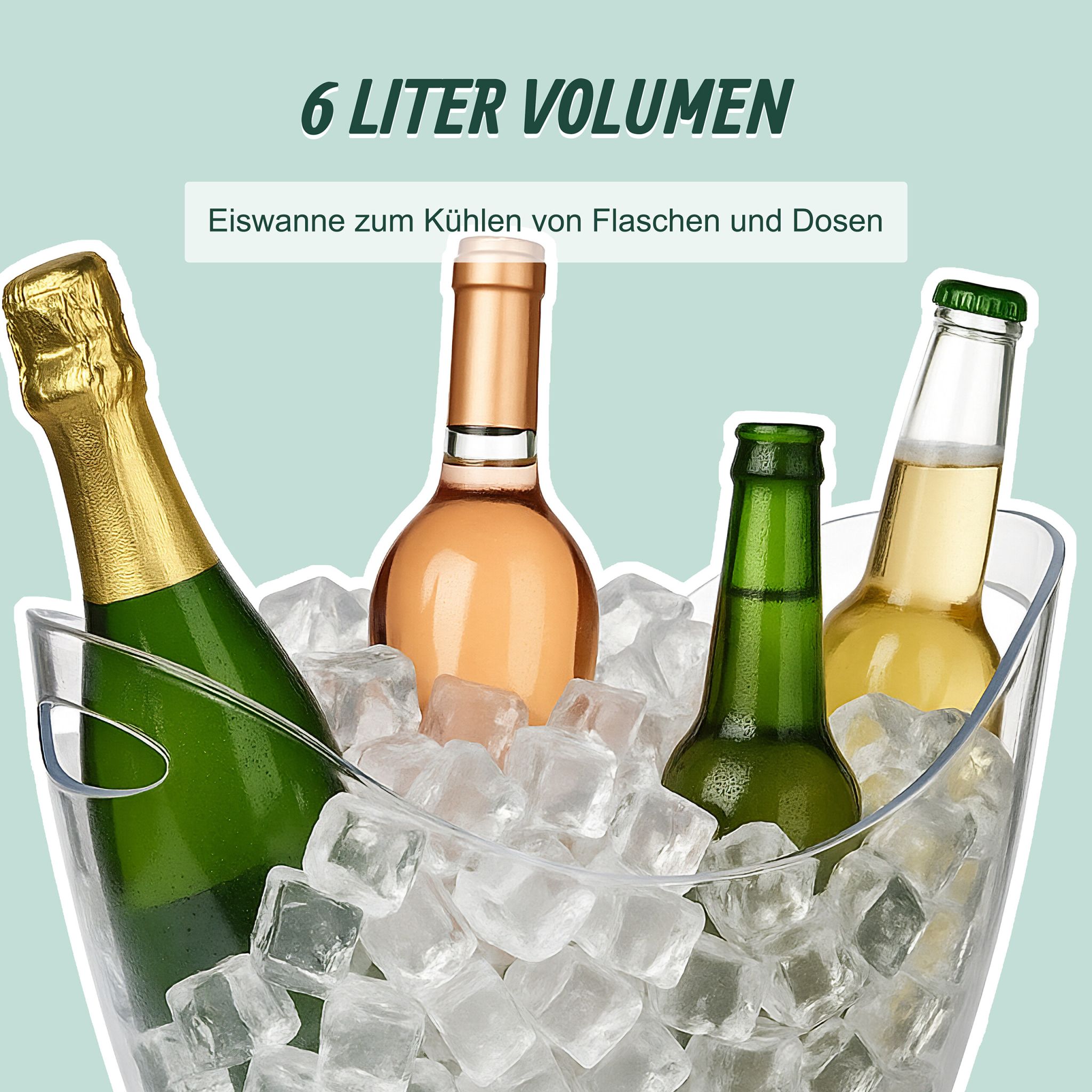 Getränkekühler 6L für Party Transparent von Relaxdays