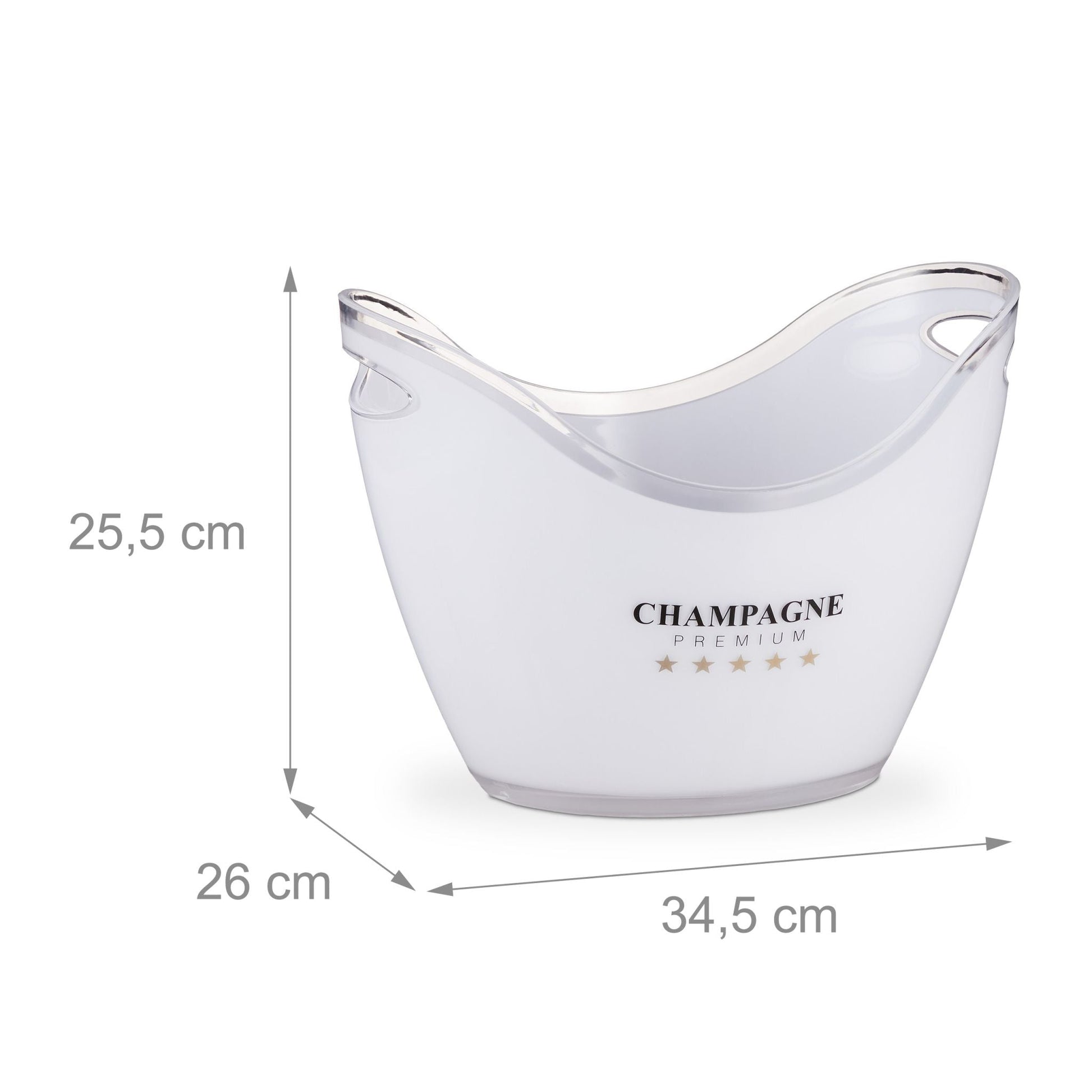 Sektkühler 6L Weiss-Transparent von Relaxdays