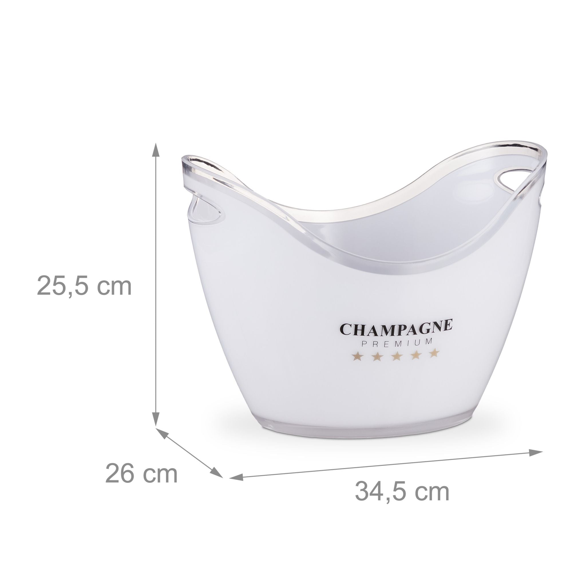 Sektkühler 6L Weiss-Transparent von Relaxdays