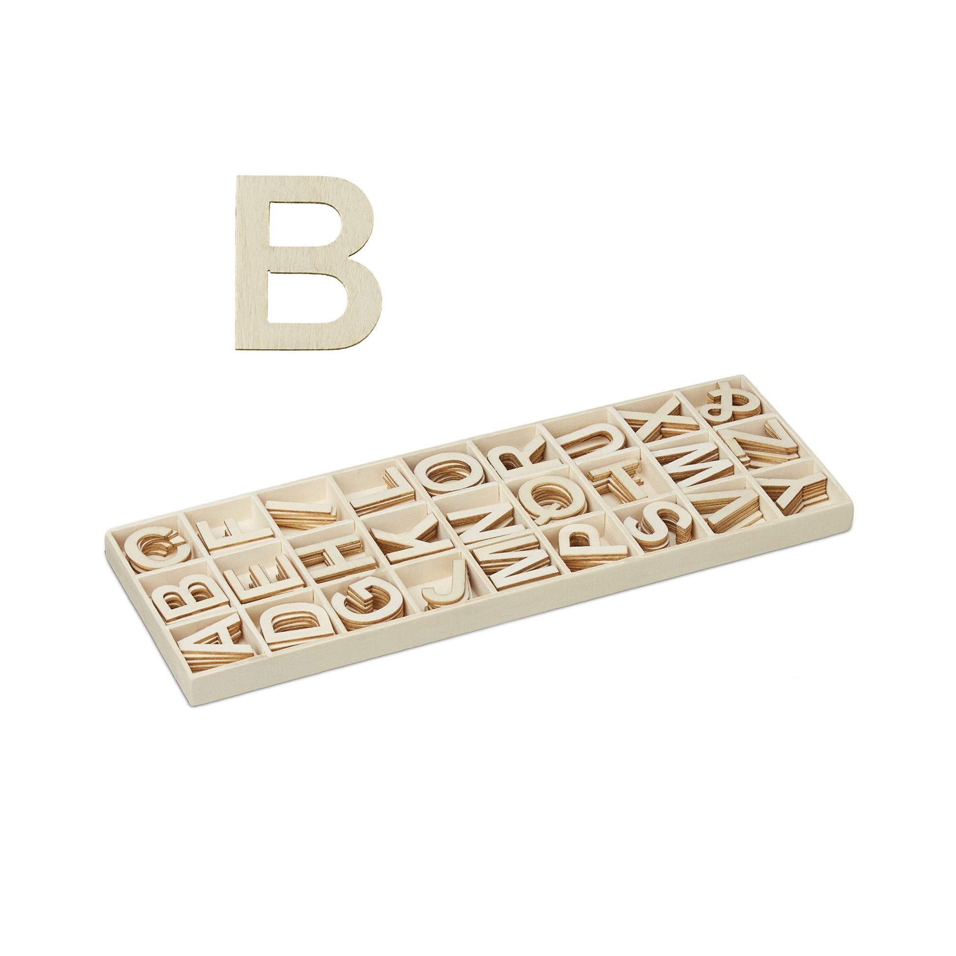 Holzbuchstaben 162er-Set Beige von Relaxdays