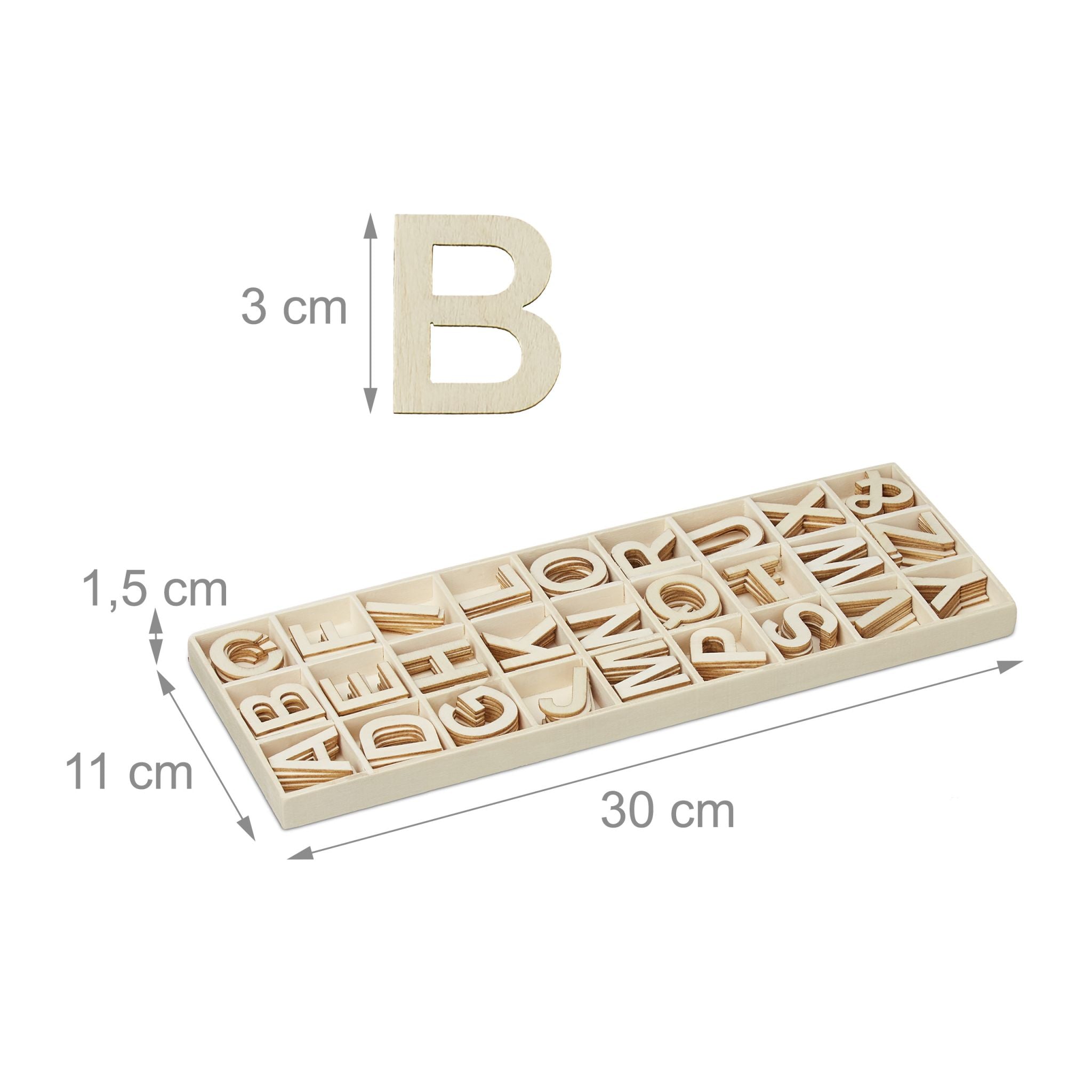Holzbuchstaben 162er-Set Beige von Relaxdays