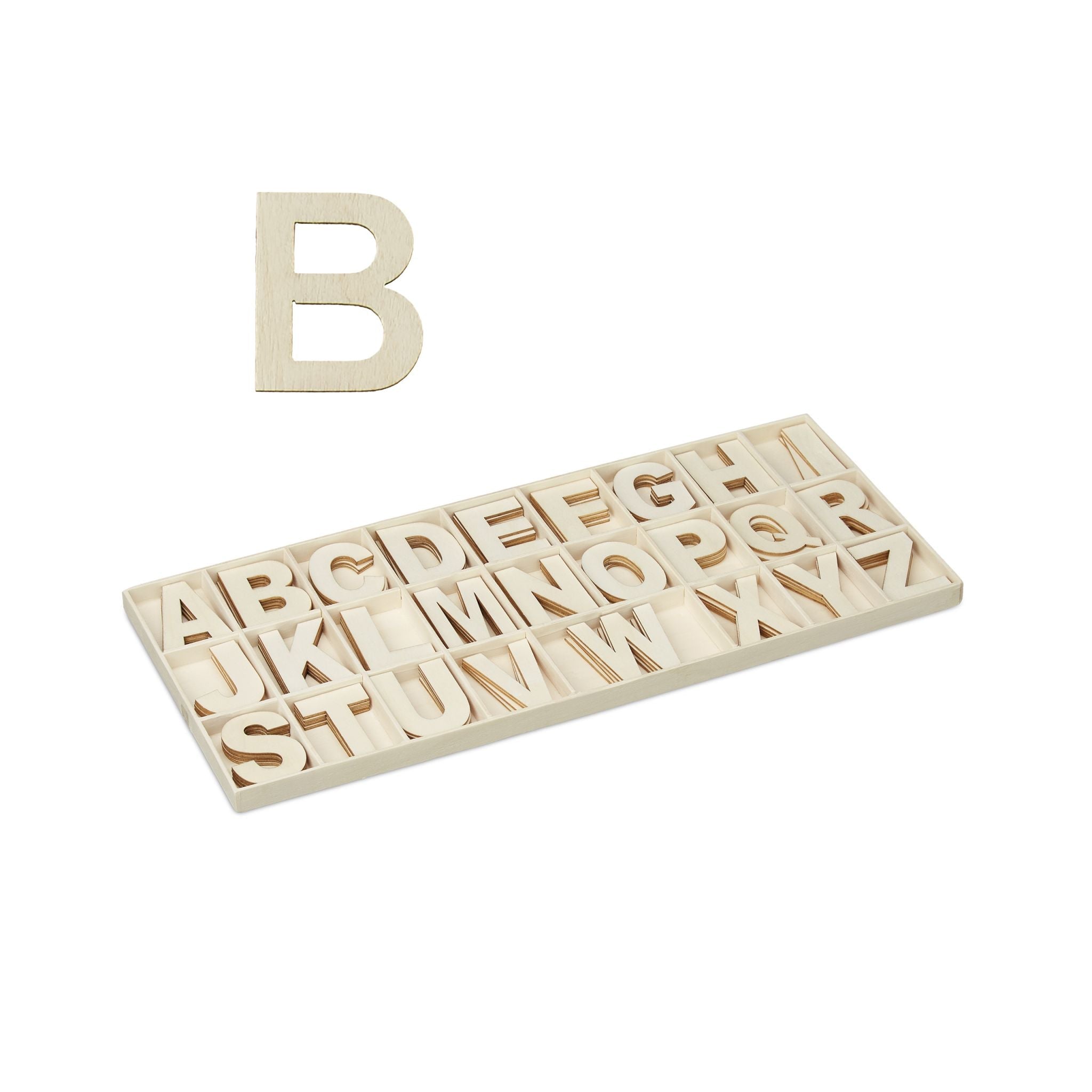 Holzbuchstaben XL 104er-Set Beige von Relaxdays