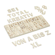 Holzbuchstaben XL 104er-Set Beige von Relaxdays