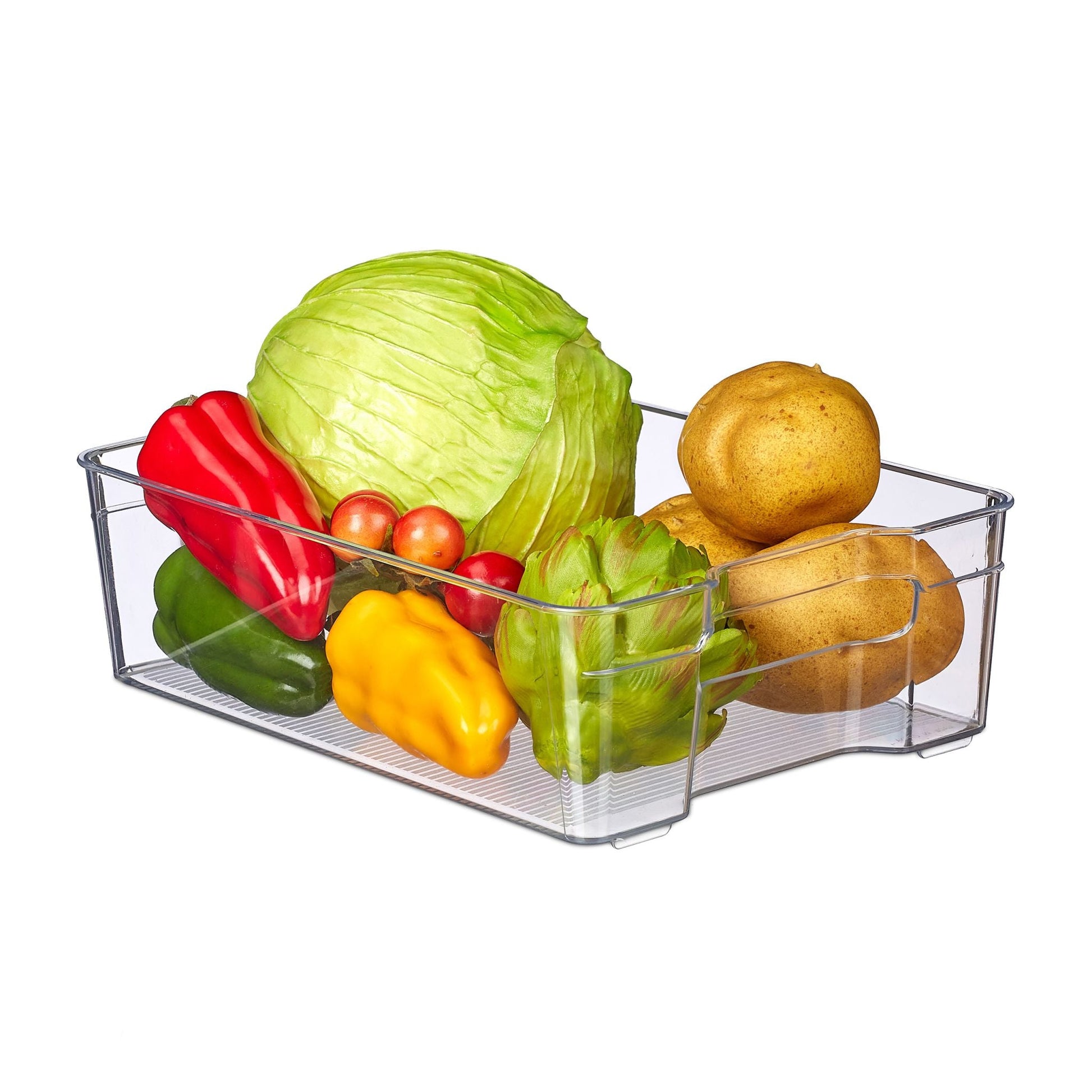 Kühlschrank Organizer mit Griffen Transparent von Relaxdays