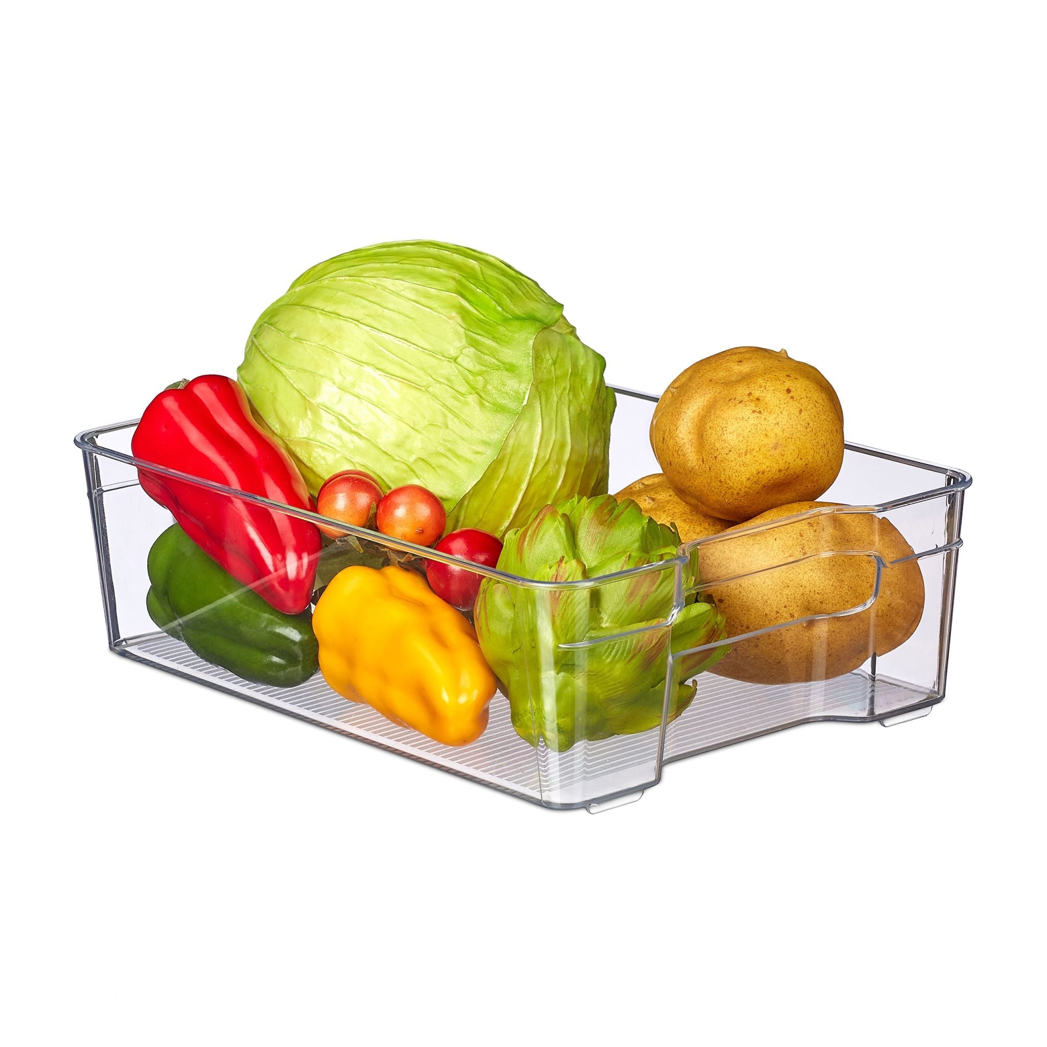 Kühlschrank Organizer mit Griffen Transparent von Relaxdays