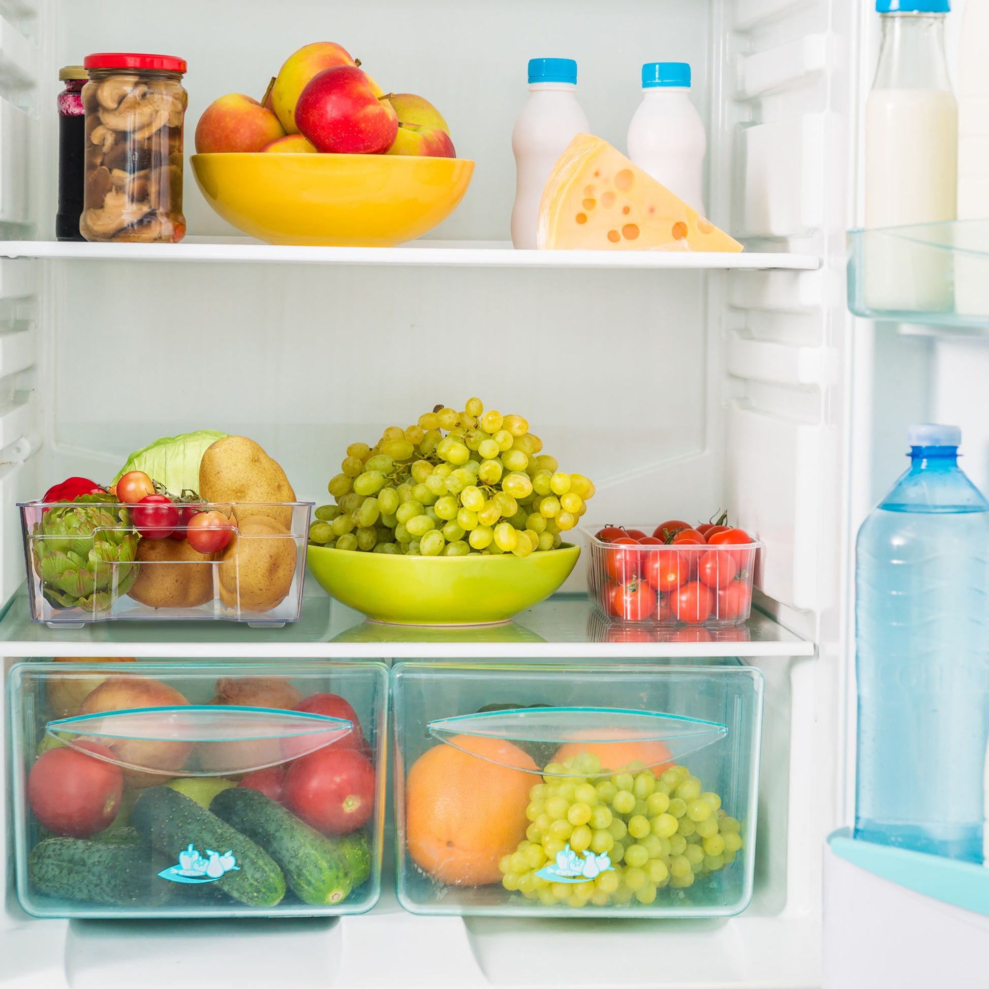 Kühlschrank Organizer mit Griffen Transparent von Relaxdays