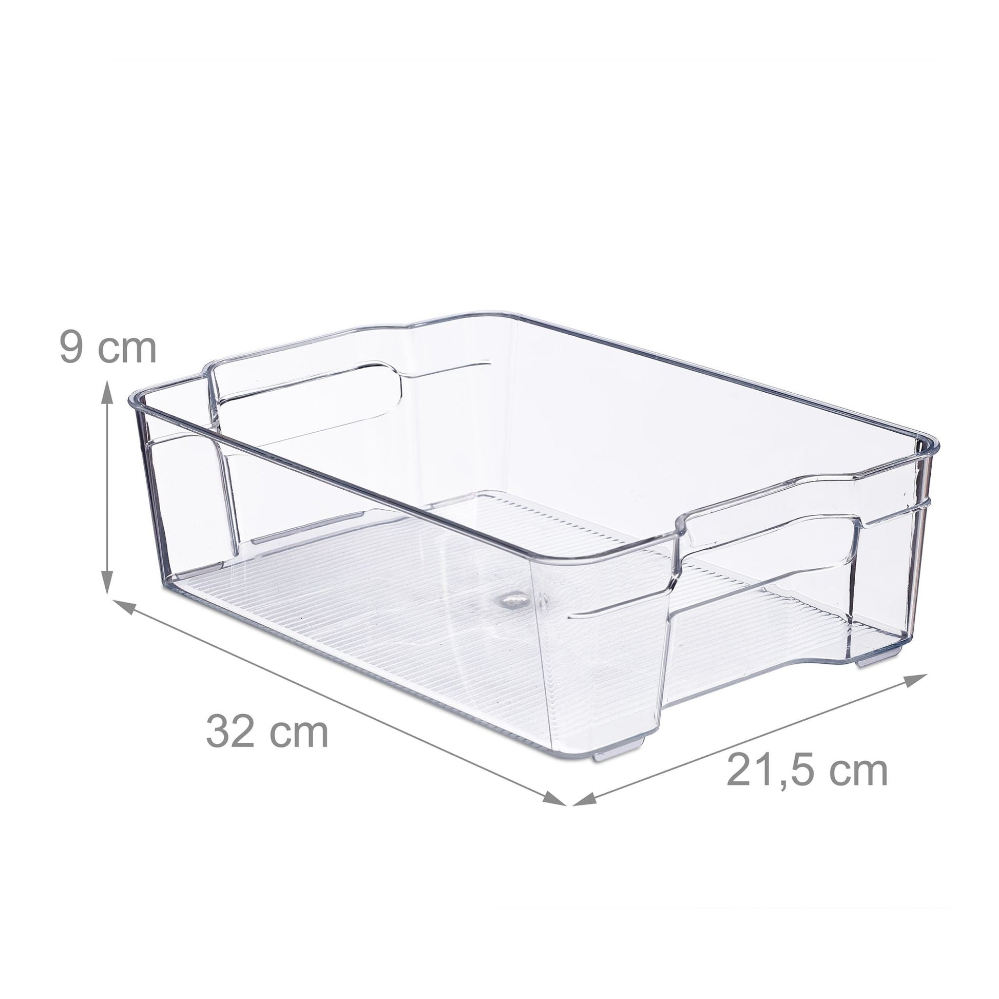 Kühlschrank Organizer mit Griffen Transparent von Relaxdays