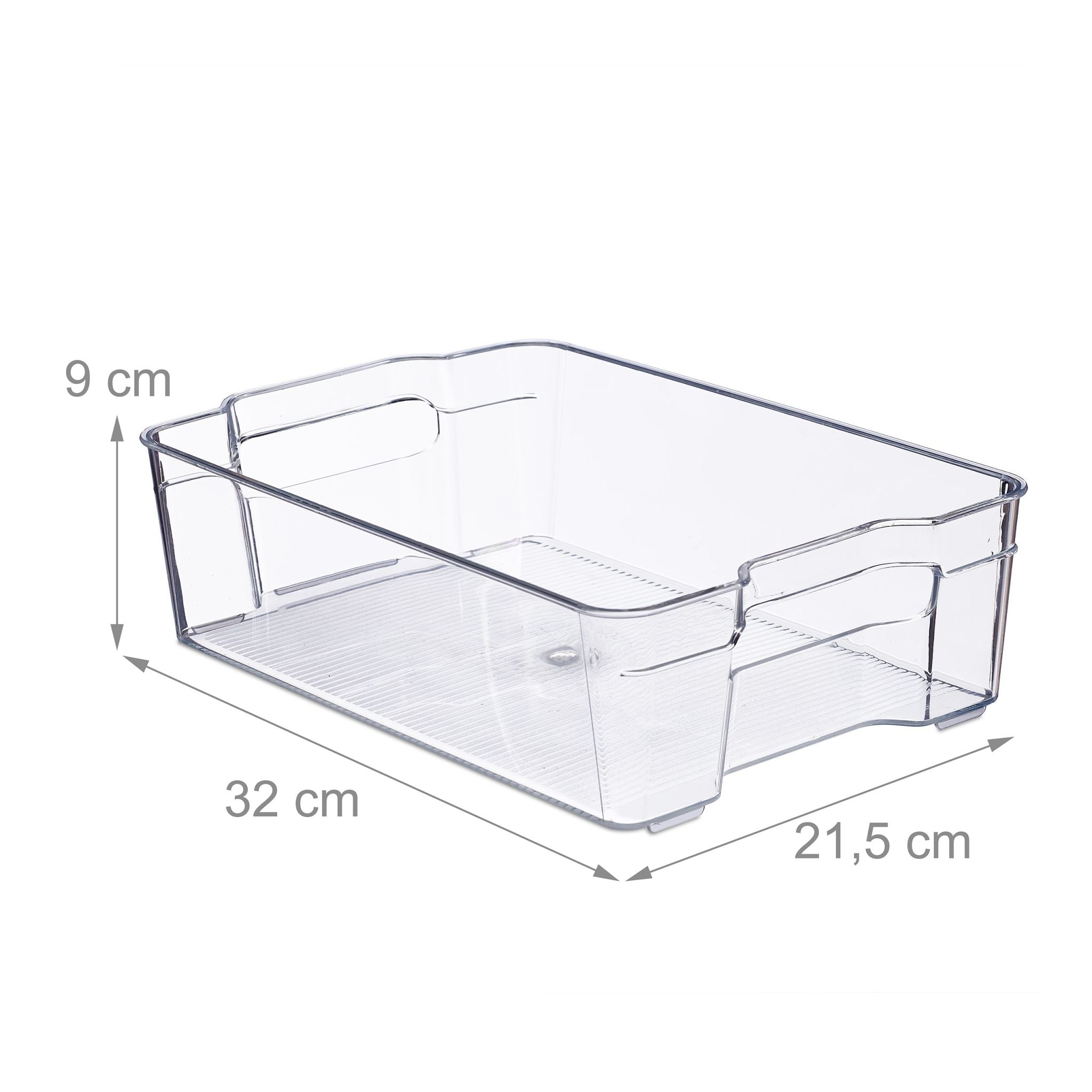 Kühlschrank Organizer mit Griffen Transparent von Relaxdays
