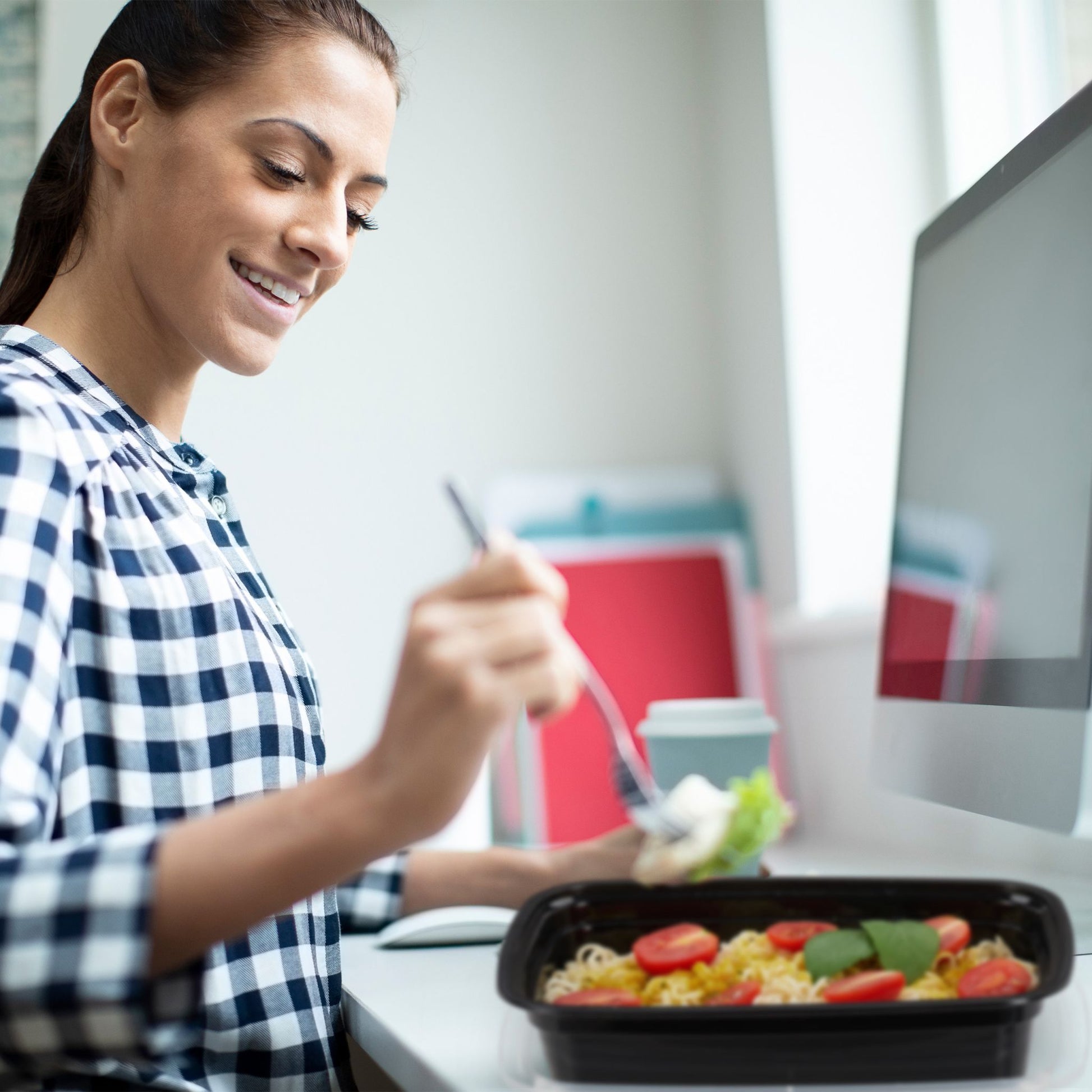 Meal Prep Boxen 1 Fach 10er-Set Schwarz-Transparent von Relaxdays