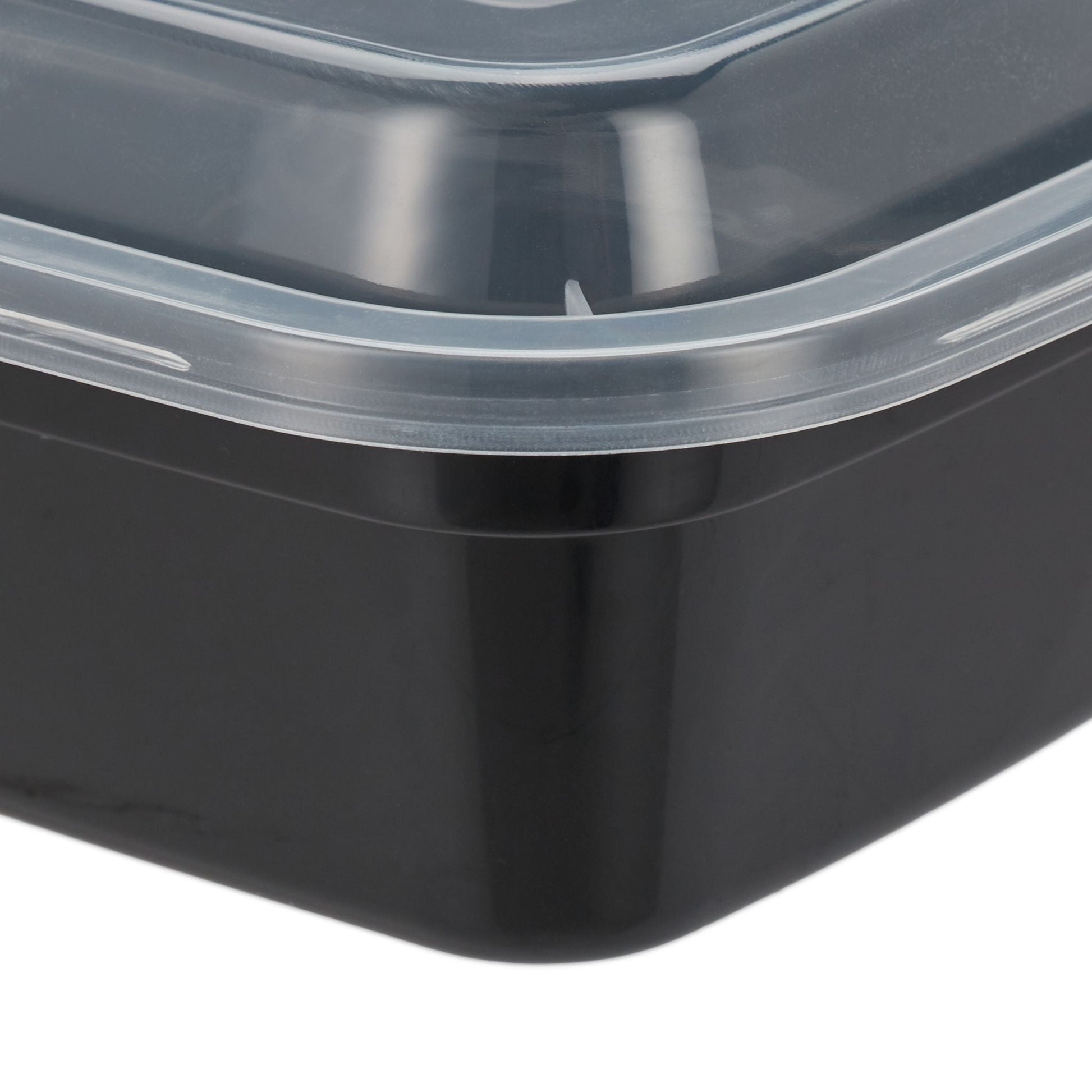 Meal Prep Boxen 2 Fächer 10er-Set Schwarz-Transparent von Relaxdays