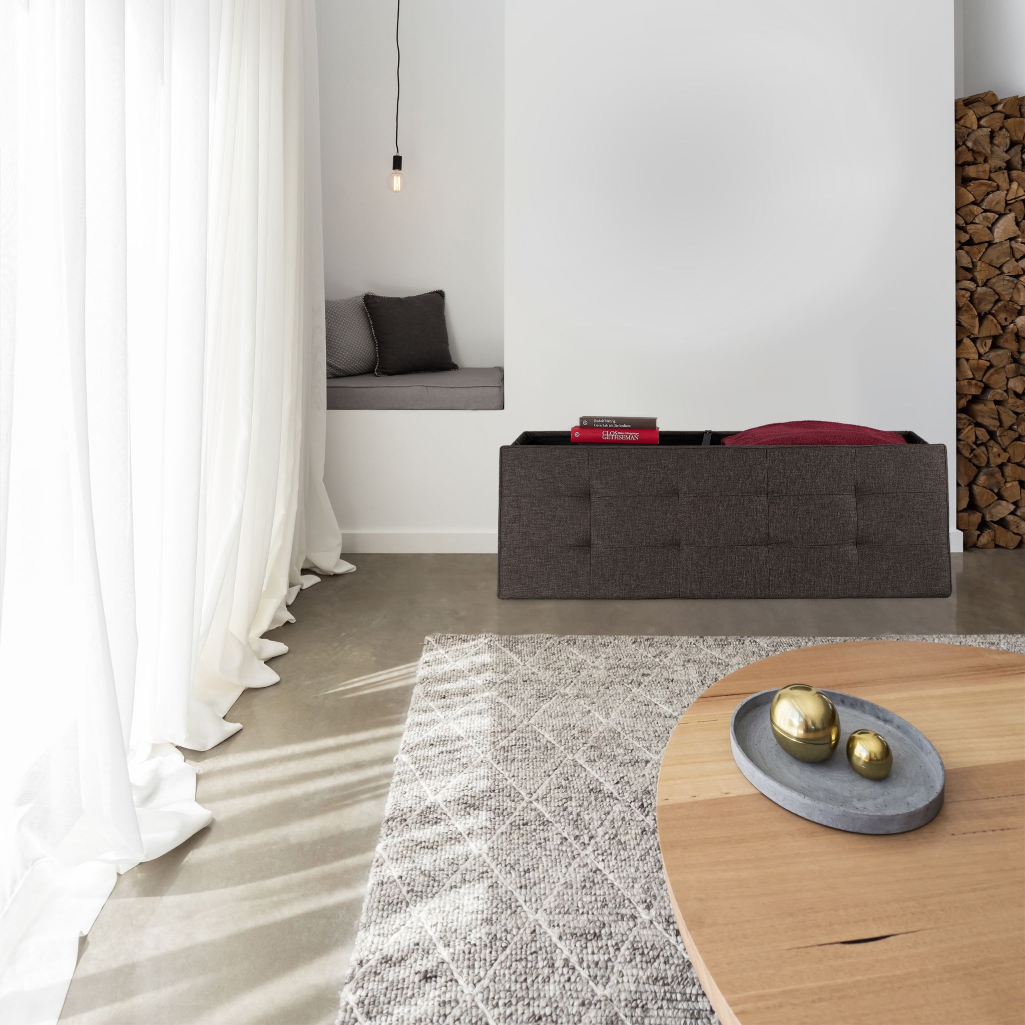 Sitzbank mit Trenngitter Dunkelbraun von Relaxdays