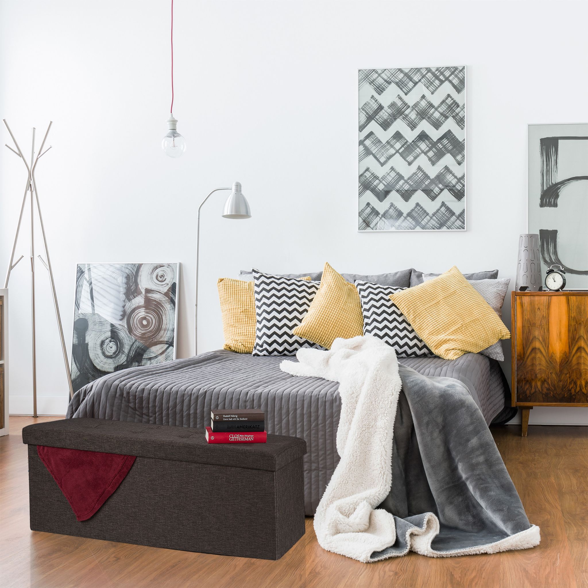 Sitzbank mit Trenngitter Dunkelbraun von Relaxdays