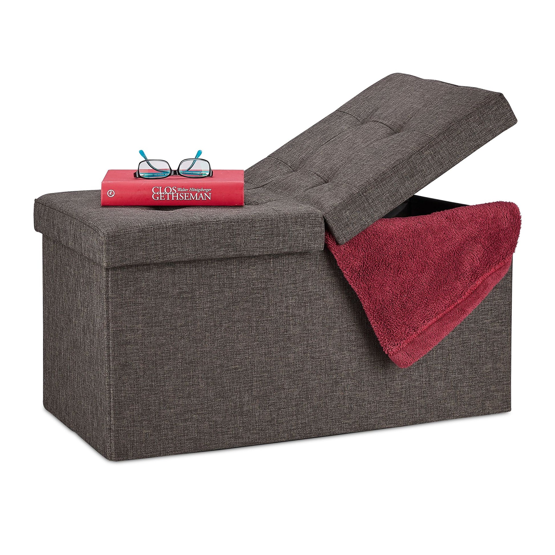 Sitzbank mit klappbarem Deckel Braun von Relaxdays