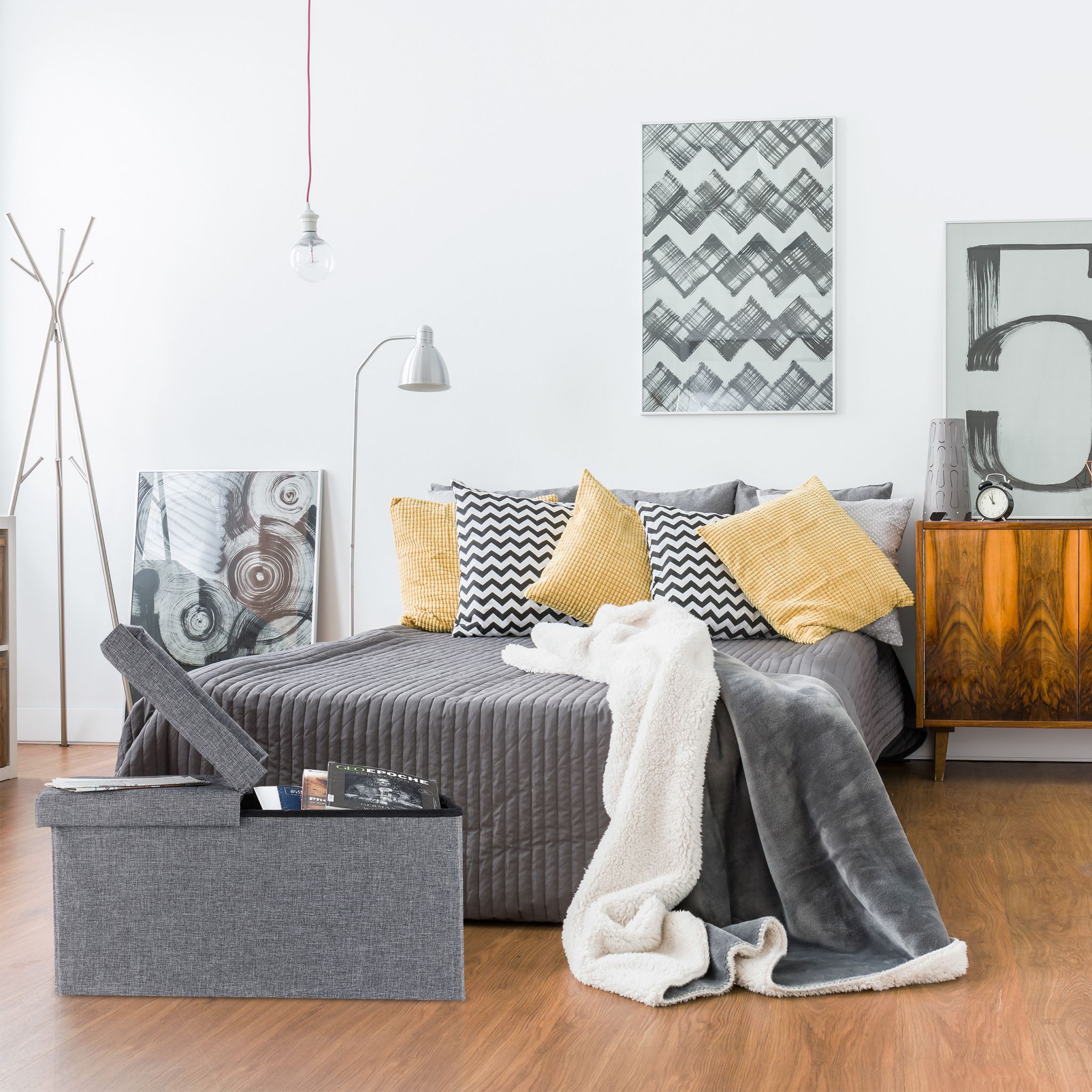 Sitzbank mit klappbarem Deckel Braun von Relaxdays