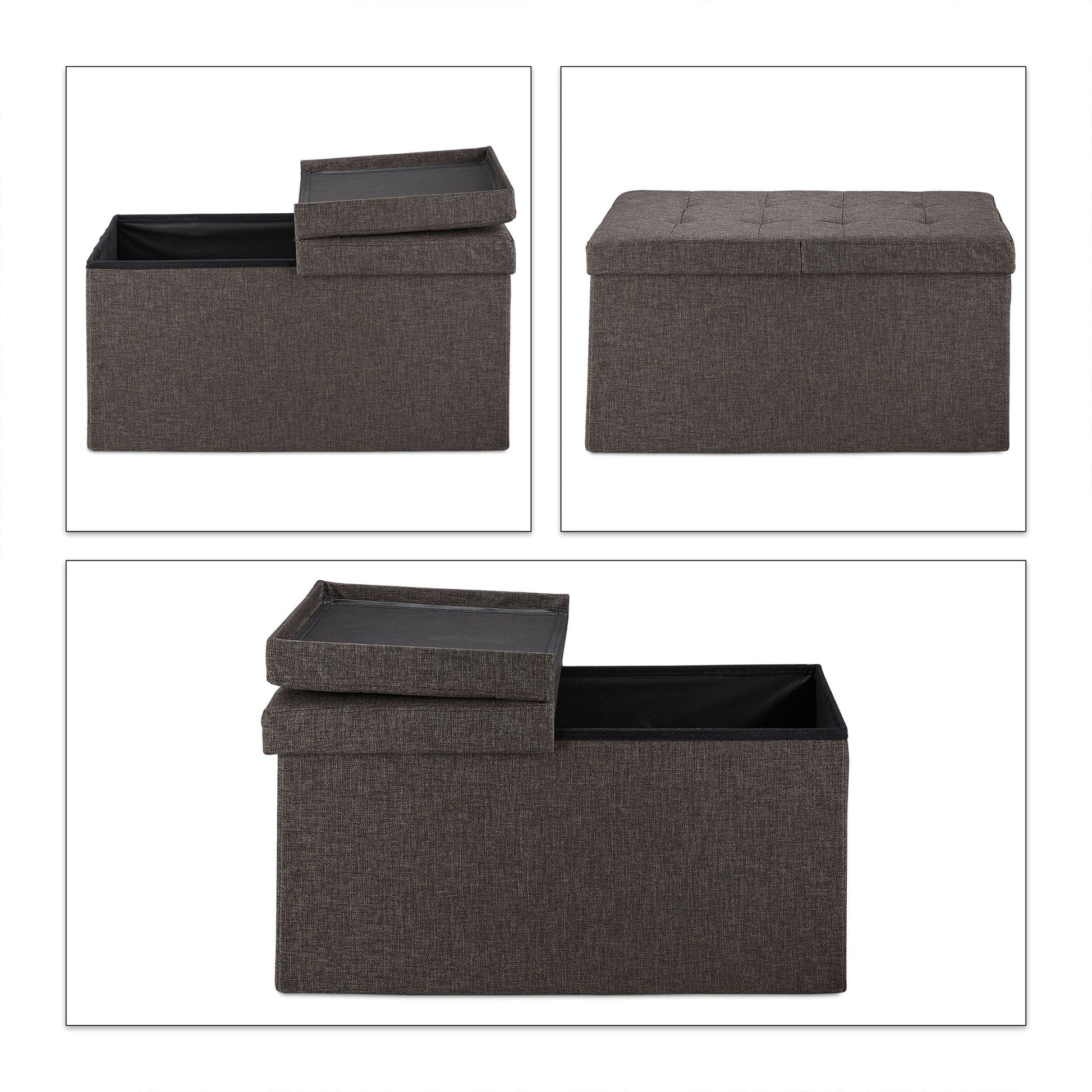 Sitzbank mit klappbarem Deckel Braun von Relaxdays