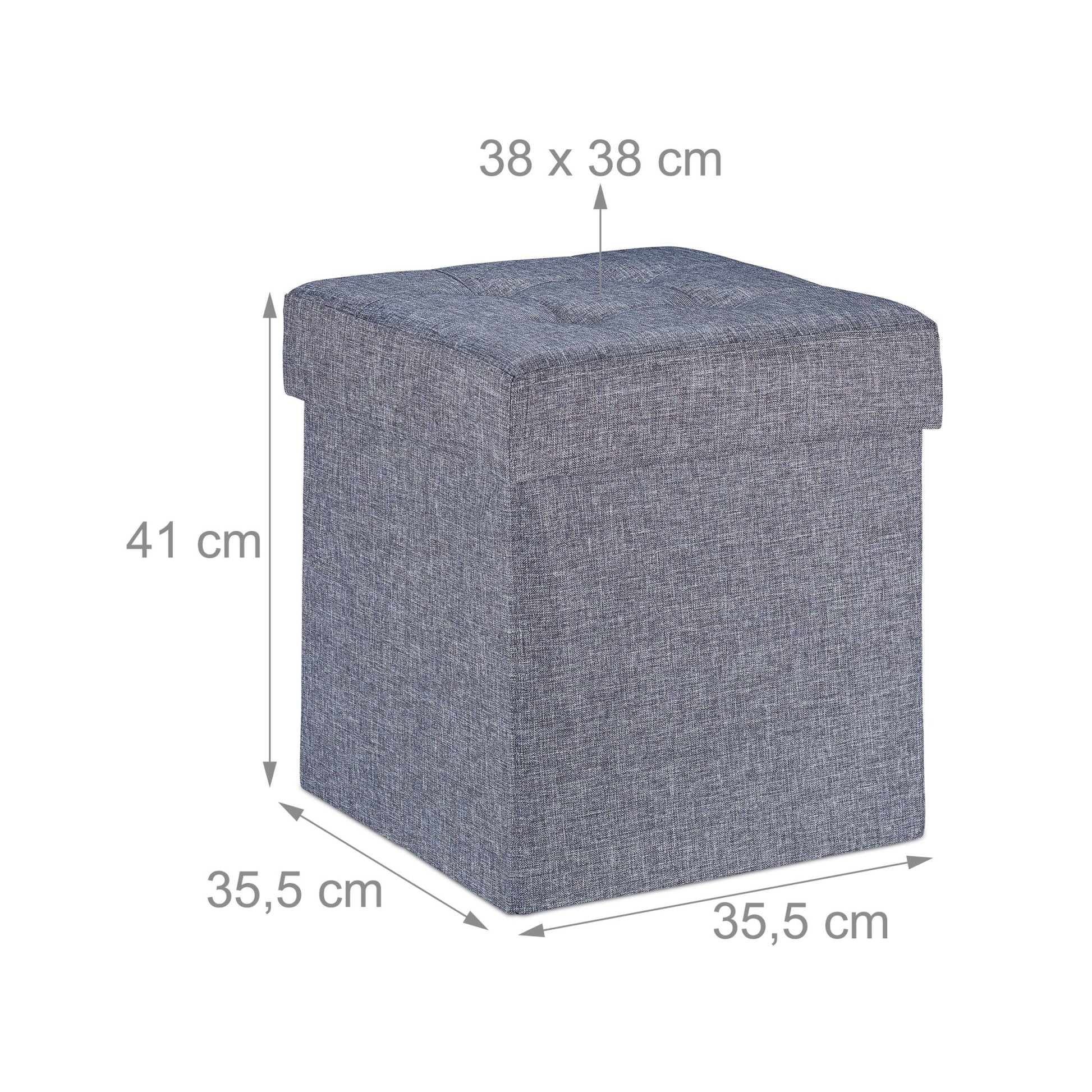 Sitzhocker mit Stauraum Grau von Relaxdays