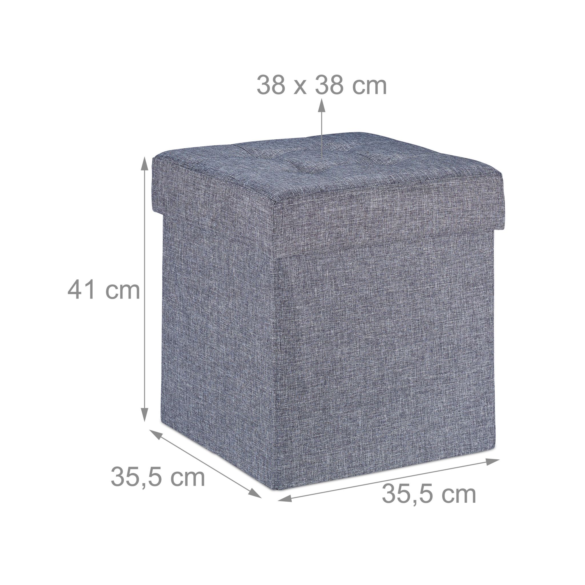 Sitzhocker mit Stauraum Grau von Relaxdays