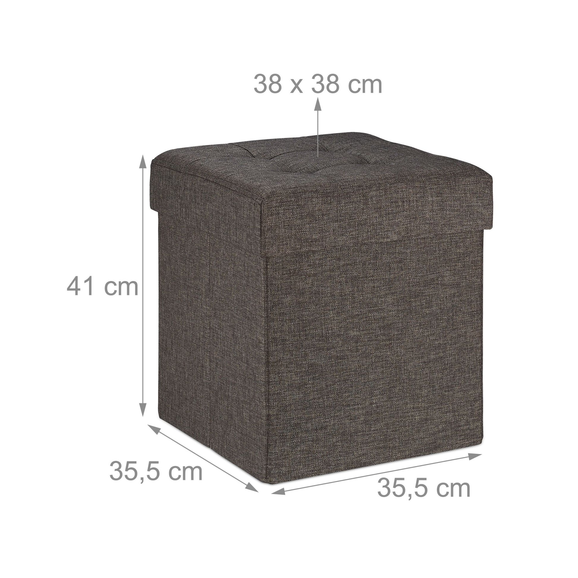Sitzhocker mit Stauraum Braun von Relaxdays
